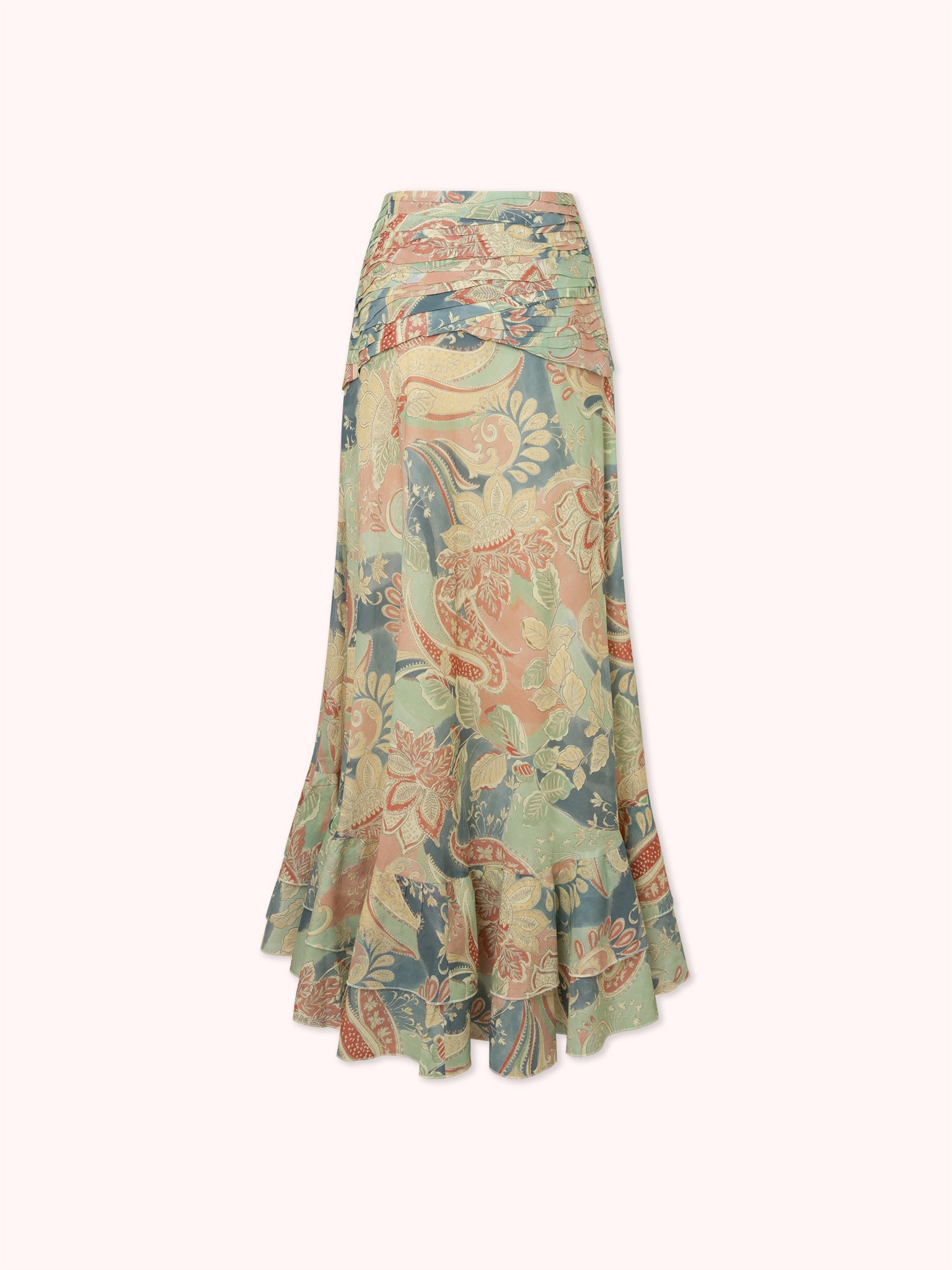 FALDA CRUZADA ASIMÉTRICA PAISLEY PASTEL