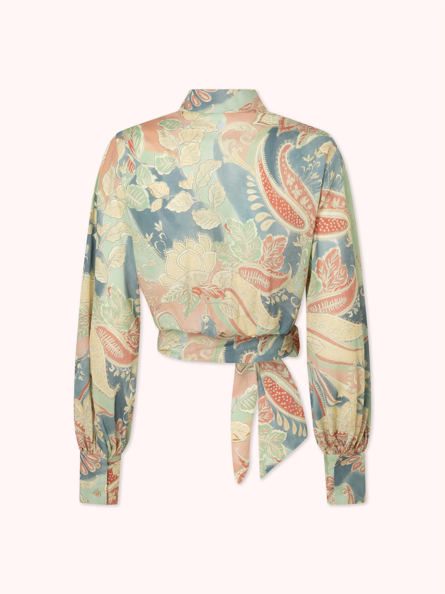 CAMISA CON LAZADA PAISLEY PASTEL