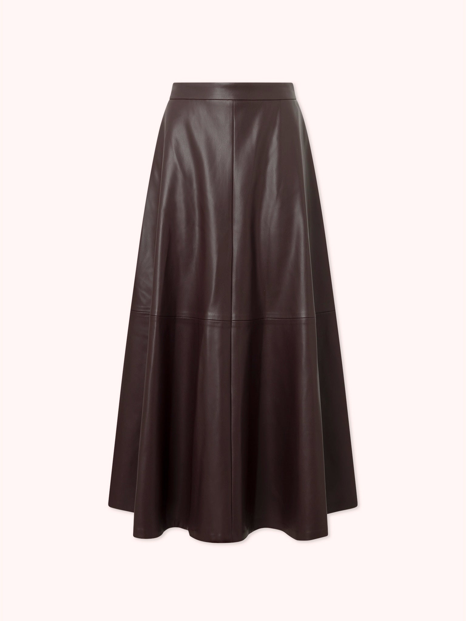 FALDA MIDI EFECTO PIEL GRANATE