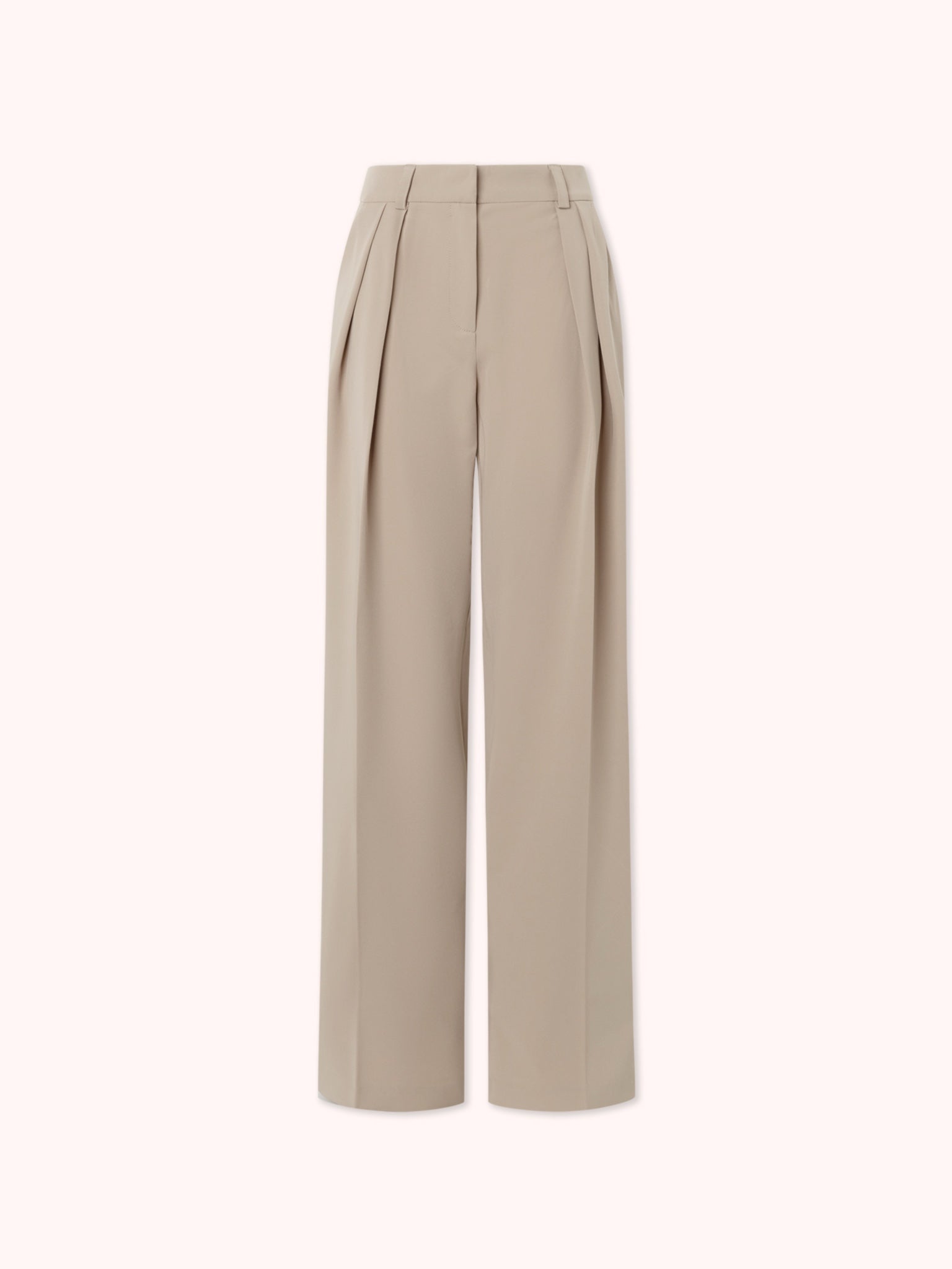 PANTALÓN PALAZZO CON DOBLE PINZA BEIGE