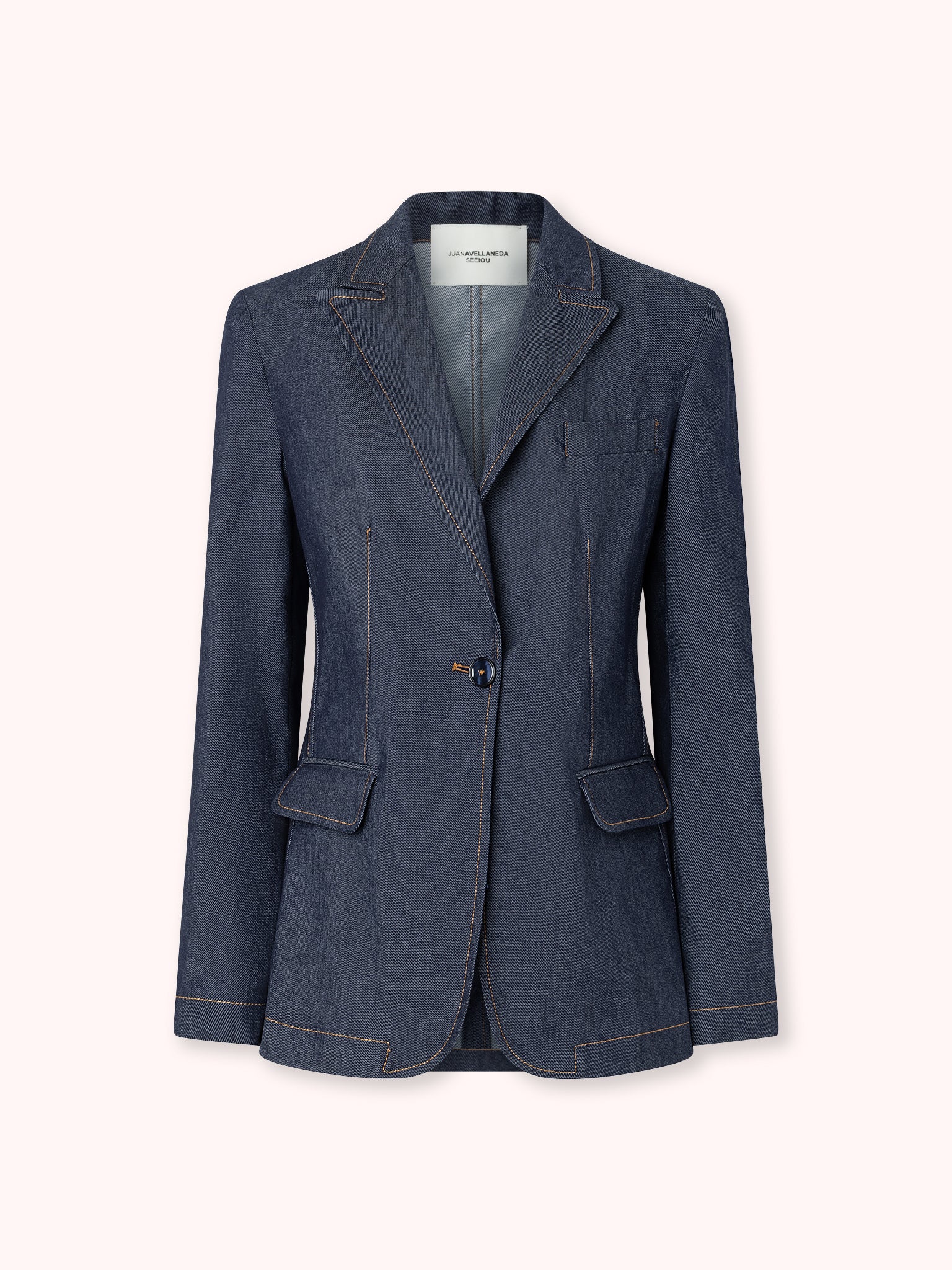 BLAZER CON COSTURAS VISTAS DENIM