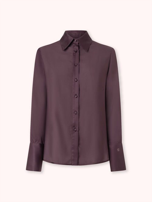 CAMISA SATINADA BERENJENA