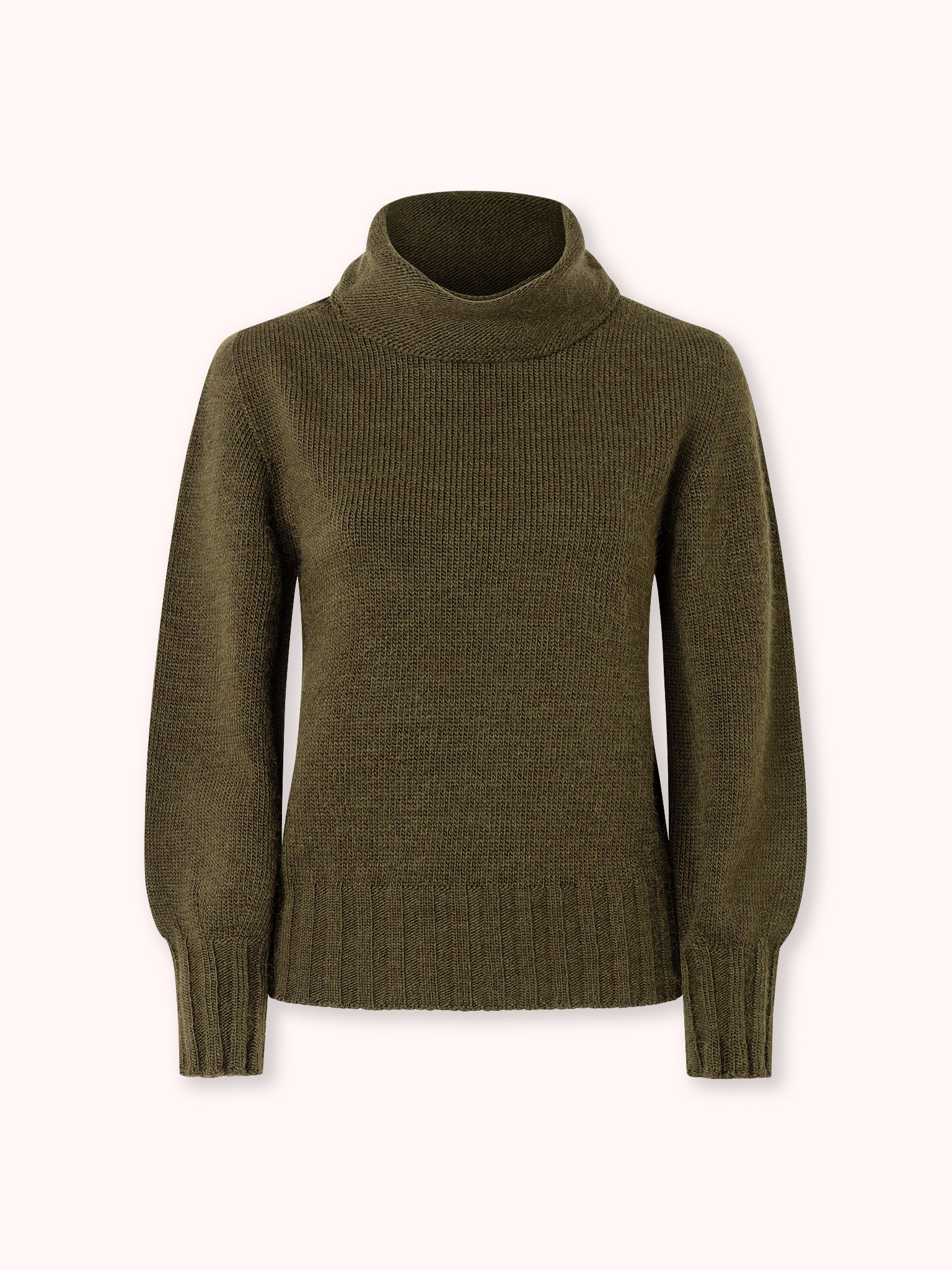 SUÉTER DE PUNTO CON CUELLO ALTO VERDE