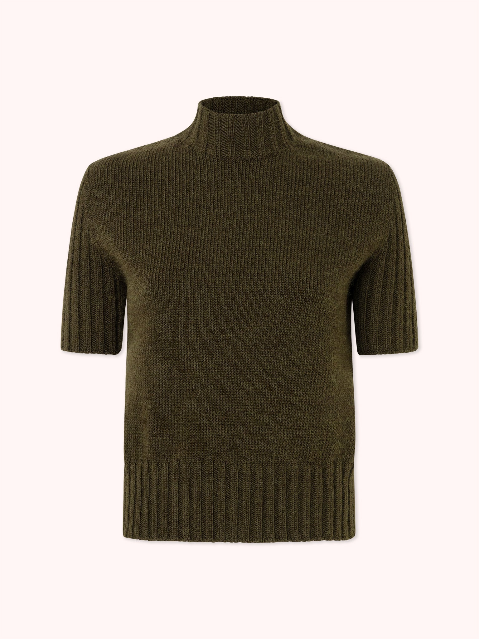 SUÉTER MANGA CORTA CON CUELLO ALTO VERDE