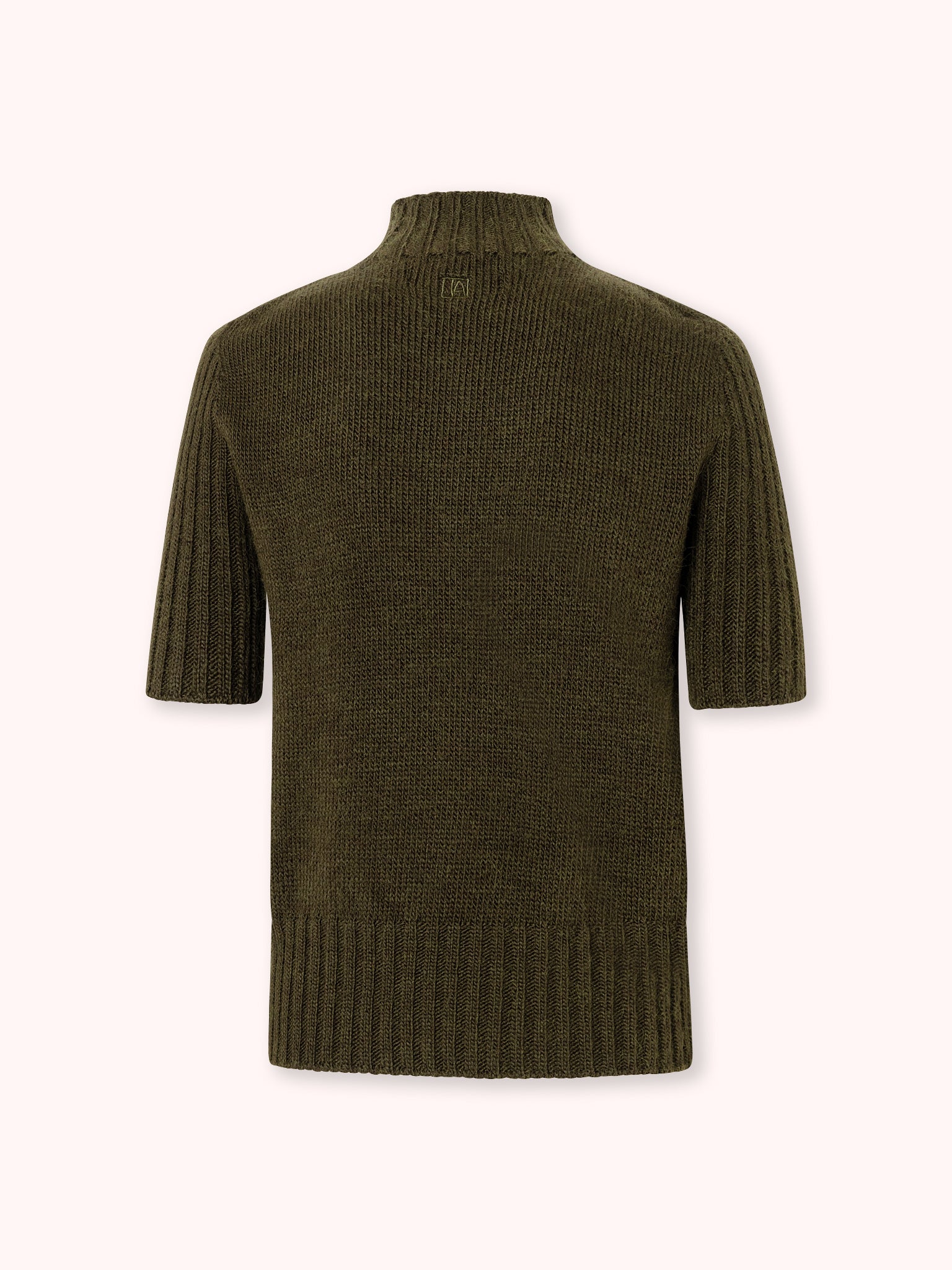 SUÉTER MANGA CORTA CON CUELLO ALTO VERDE