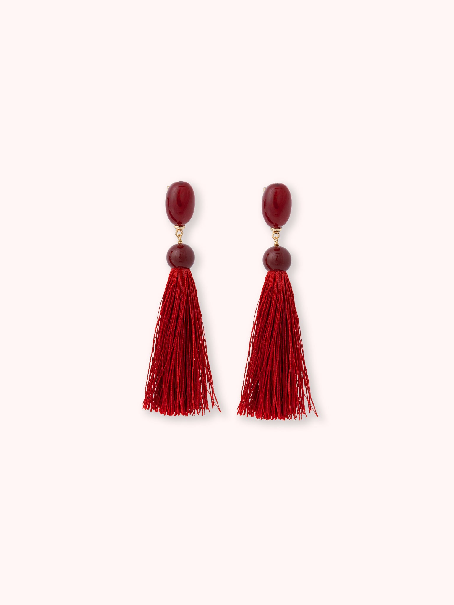 PENDIENTES LARGOS DE FLECOS ROJO