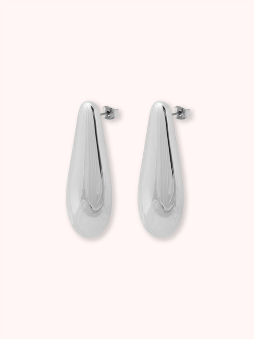 PENDIENTES OVALADOS METÁLICOS PLATEADO