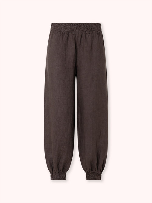 PANTALÓN BOMBACHO CINTURA ELÁSTICA MARRÓN