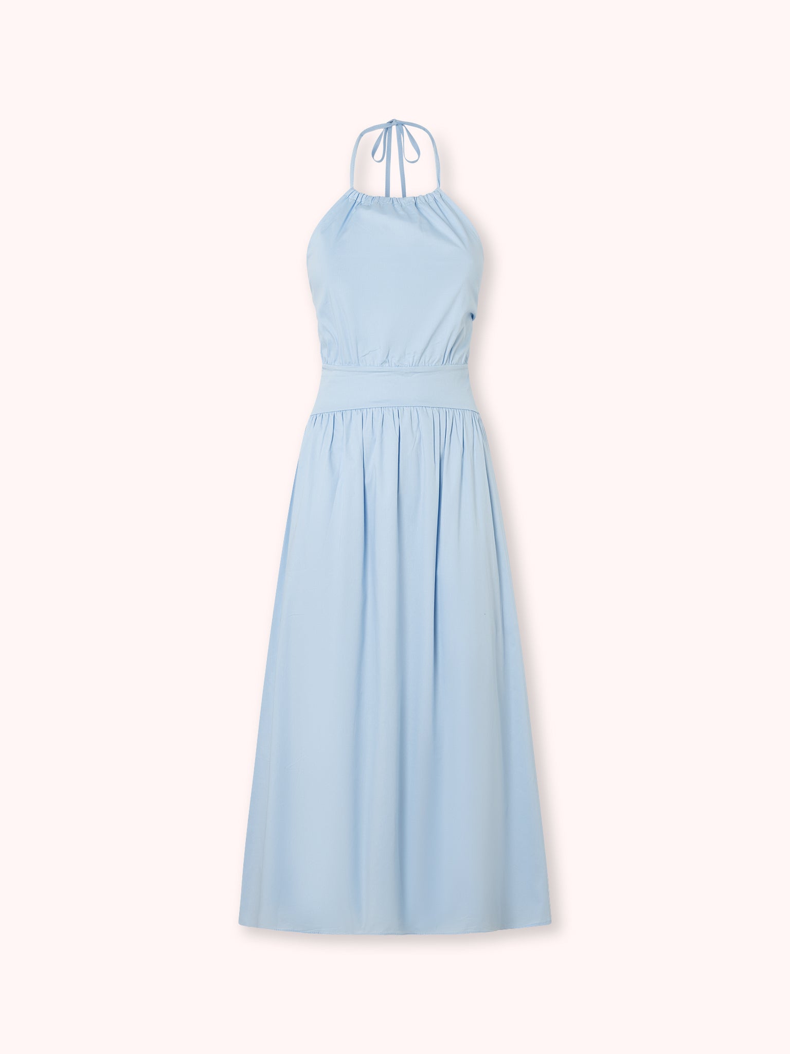 VESTIDO MIDI HALTER AZUL