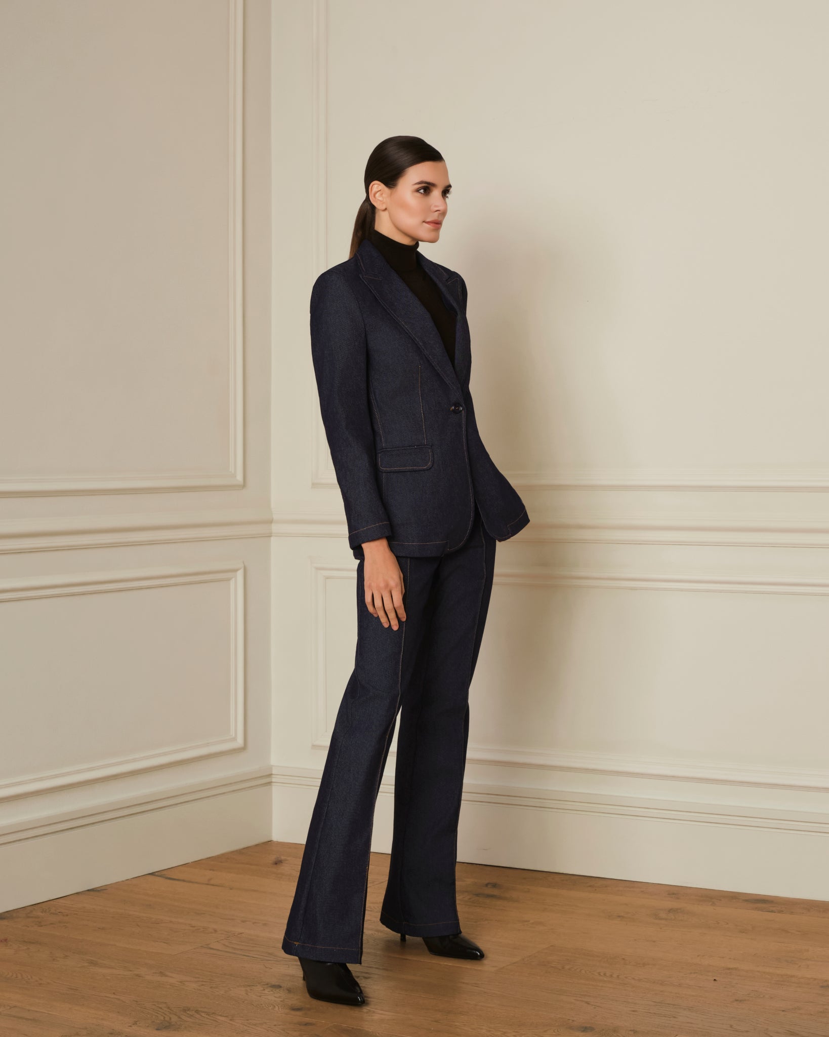 BLAZER CON COSTURAS VISTAS DENIM