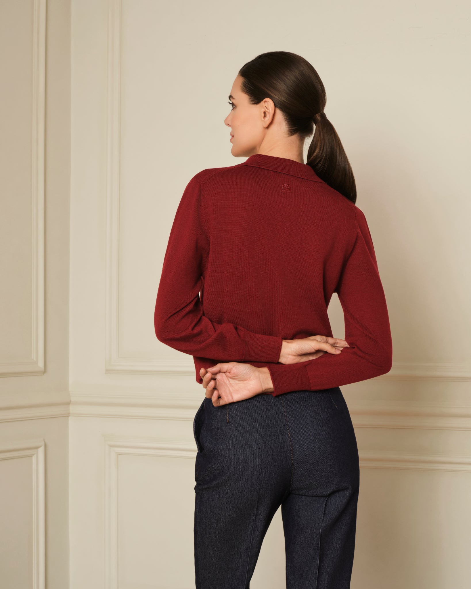 JERSEY CUELLO POLO GRANATE