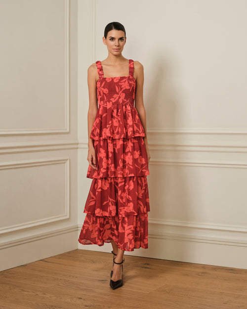 VESTIDO DE VOLANTES ROJO