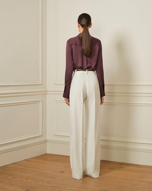 CAMISA SATINADA BERENJENA