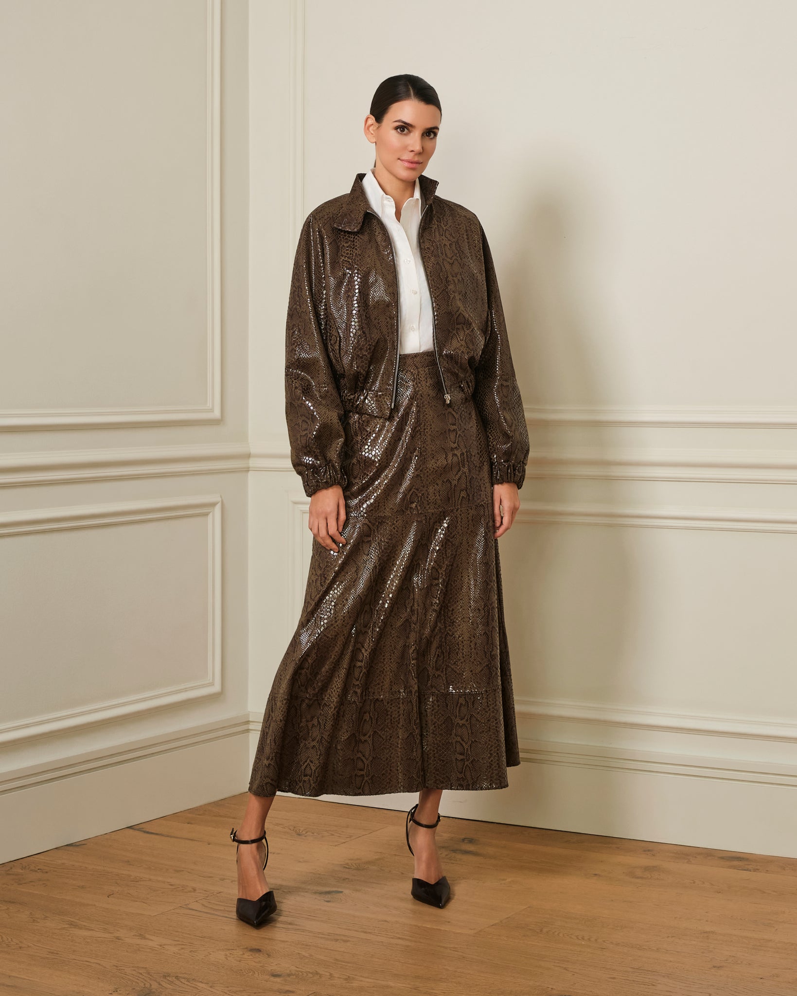 CAZADORA EFECTO PIEL DE PITÓN