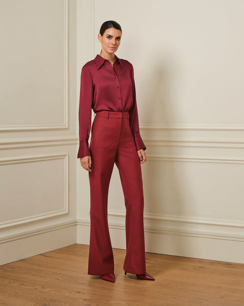 CAMISA SATINADA GRANATE