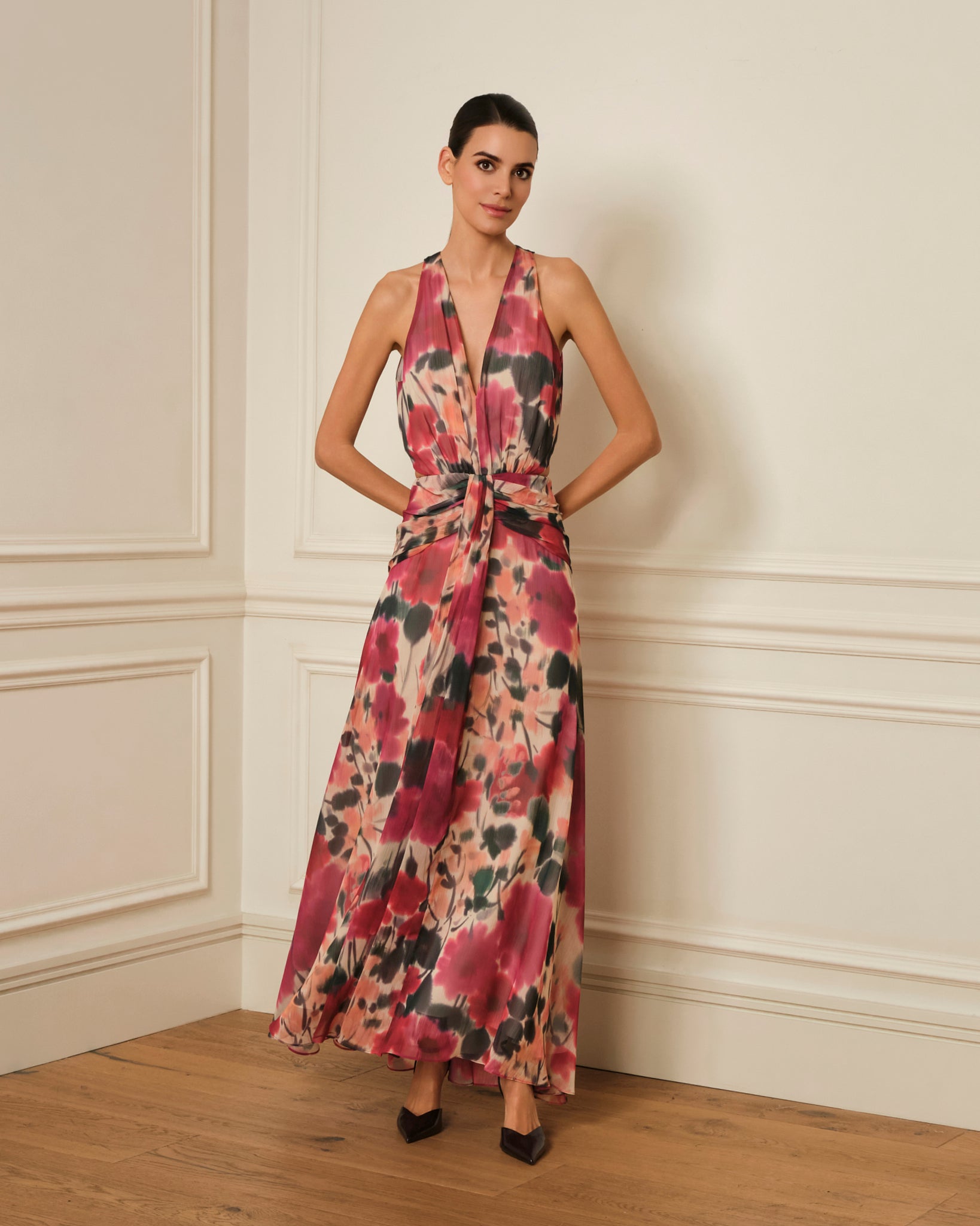 VESTIDO GASA CON ESTAMPADO FLORAL