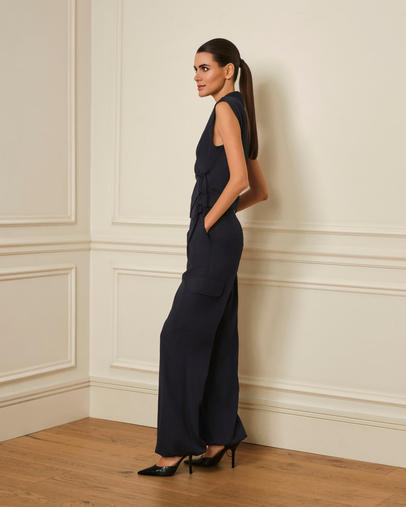 PRE-ORDER CHALECO CRUZADO AZUL MARINO