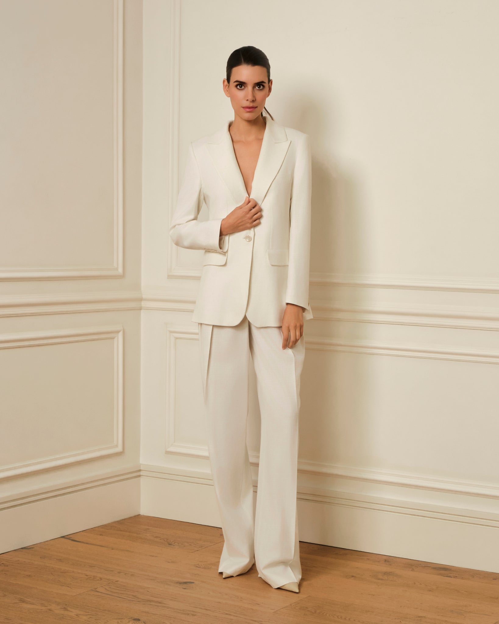 BLAZER DE LINO BLANCO
