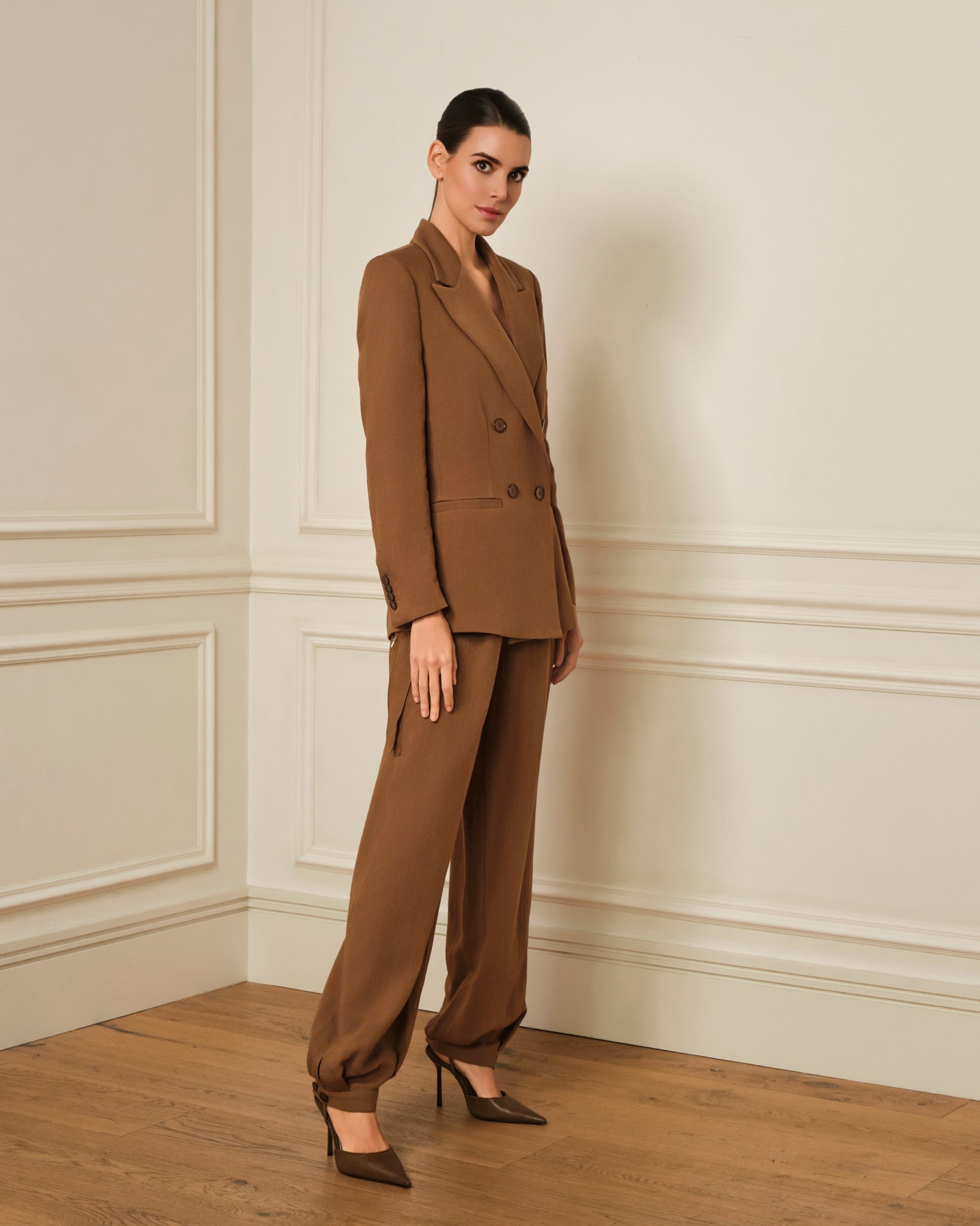 BLAZER CRUZADA MARRÓN