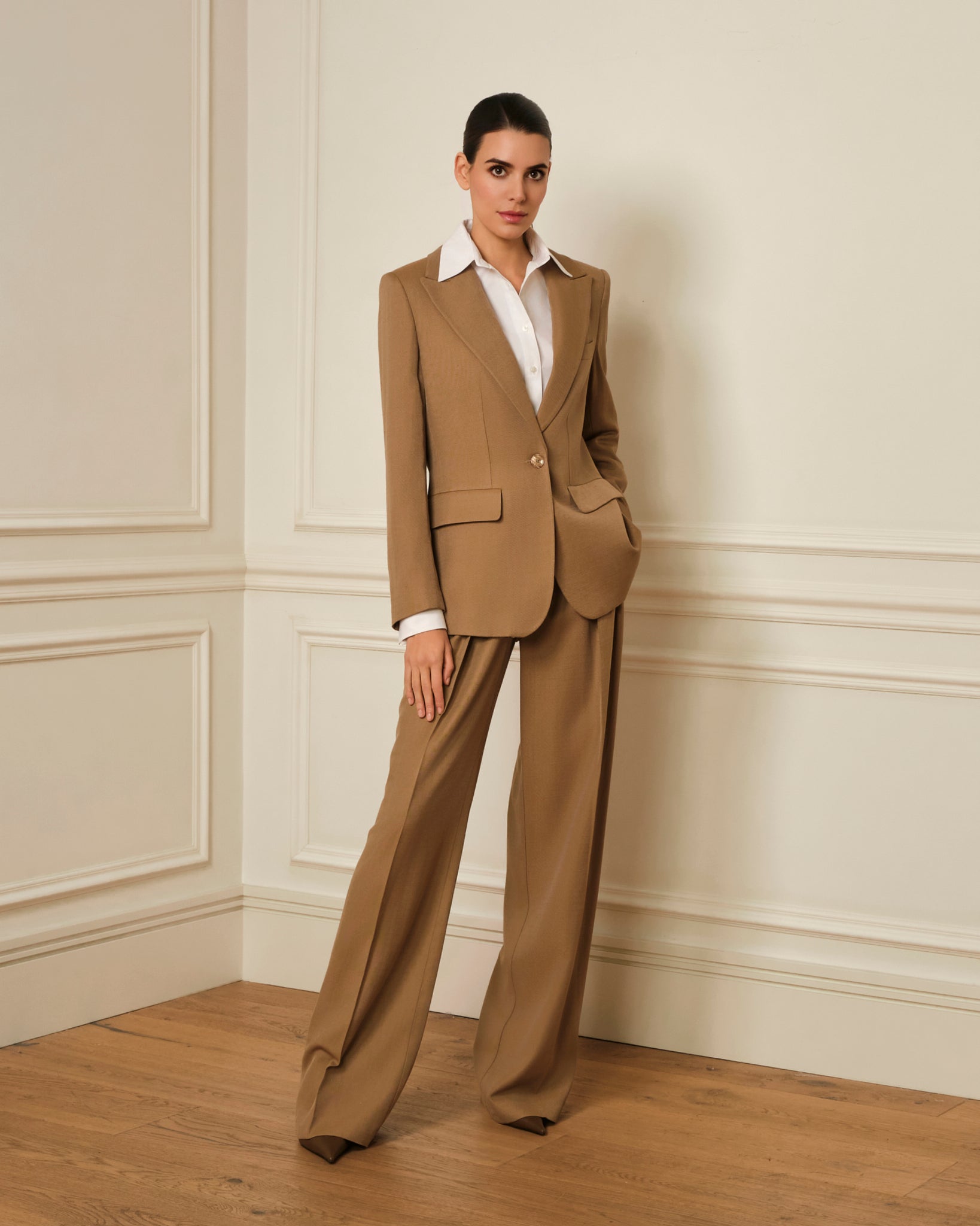 BLAZER DE LINO CAMEL