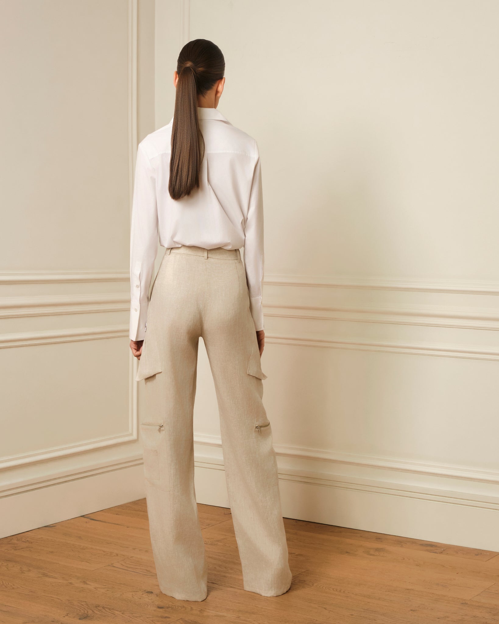 PANTALÓN DE LINO CARGO CRUDO