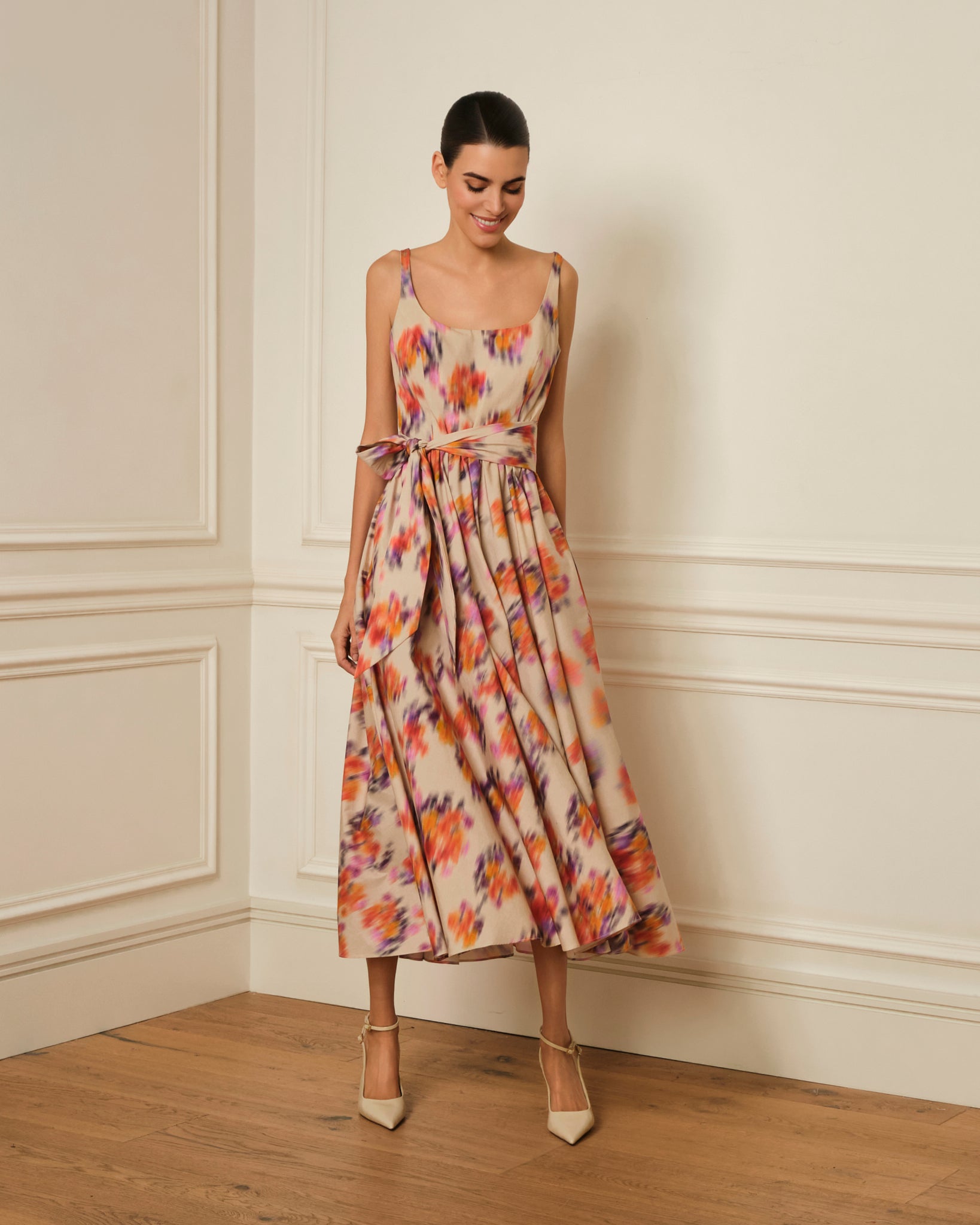 VESTIDO MIDI ESTAMPADO FLORAL