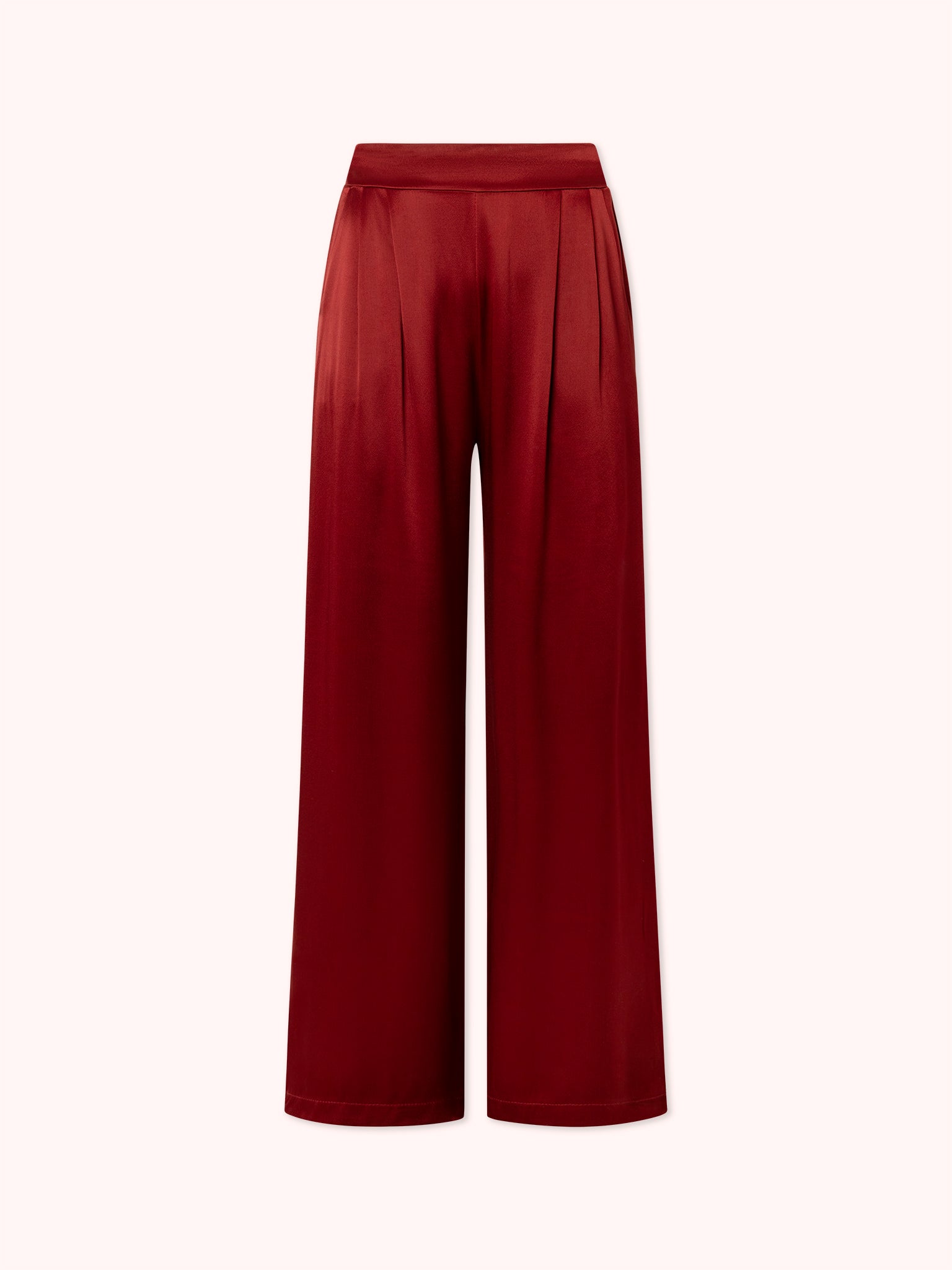 PANTALÓN SATINADO PALAZZO GRANATE