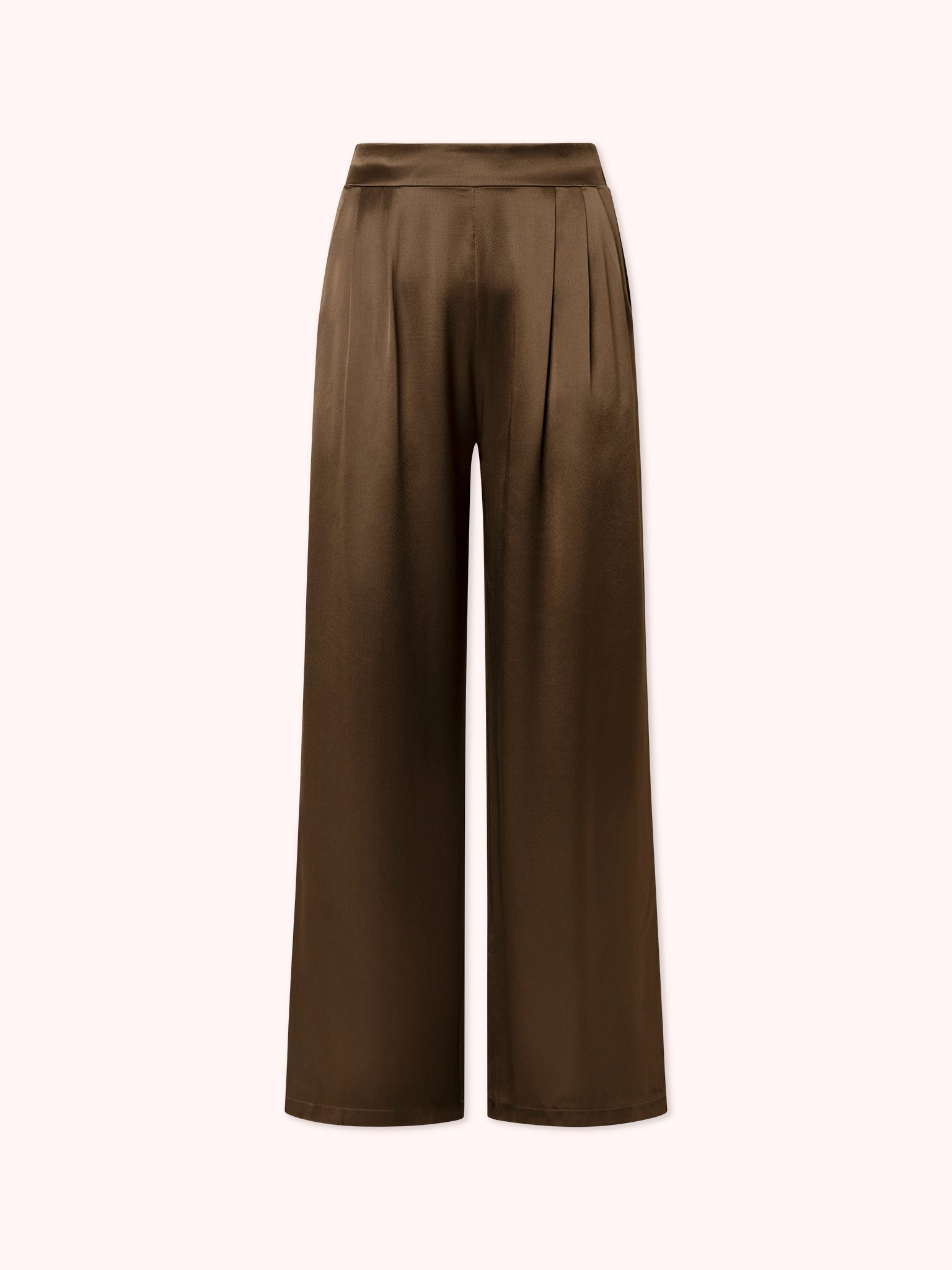PANTALÓN SATINADO PALAZZO MARRÓN