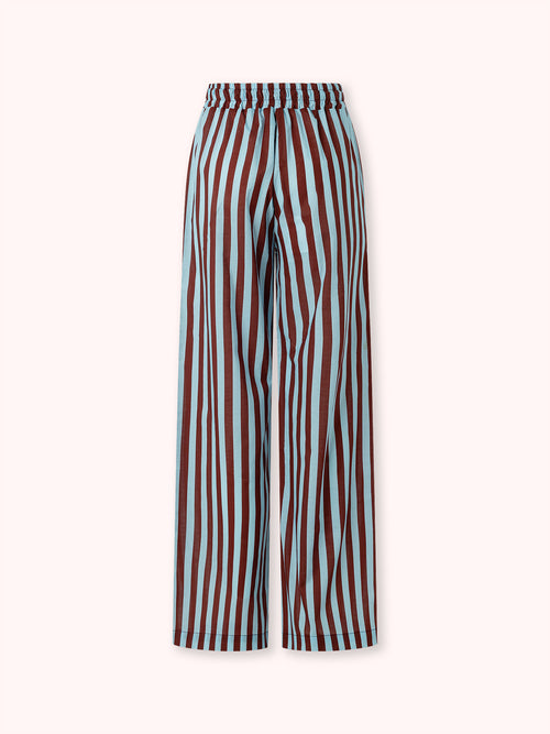 PANTALÓN DE RAYAS BURDEOS Y CELESTE