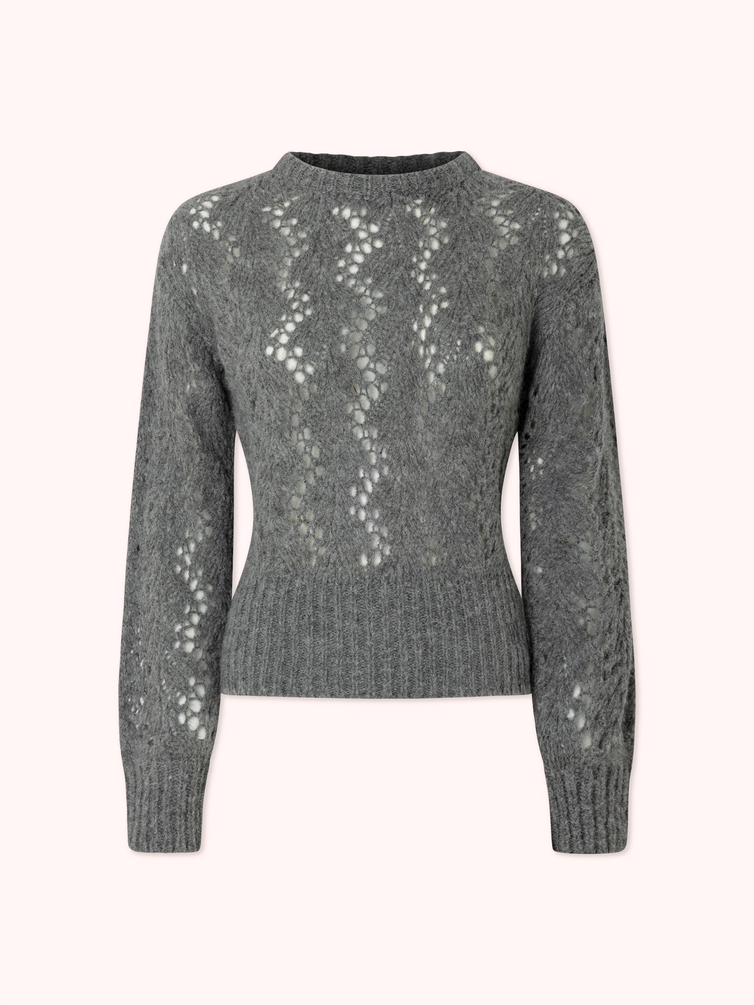 SUÉTER DE PUNTO CALADO GRIS