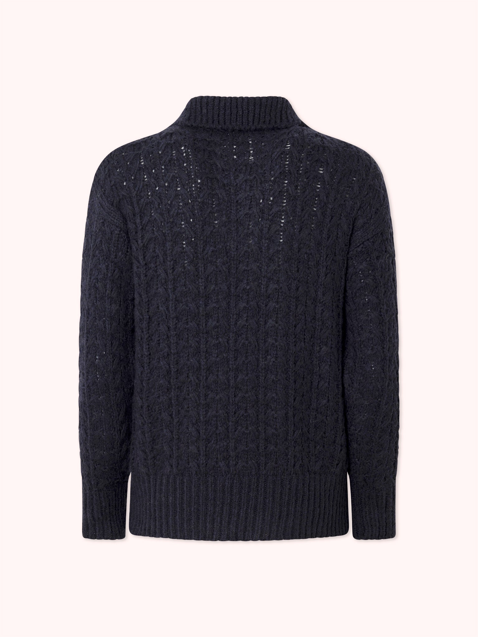 SUÉTER DE PUNTO CON CUELLO POLO AZUL MARINO