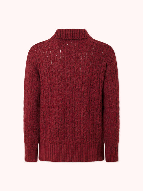 SUÉTER DE PUNTO CON CUELLO POLO GRANATE