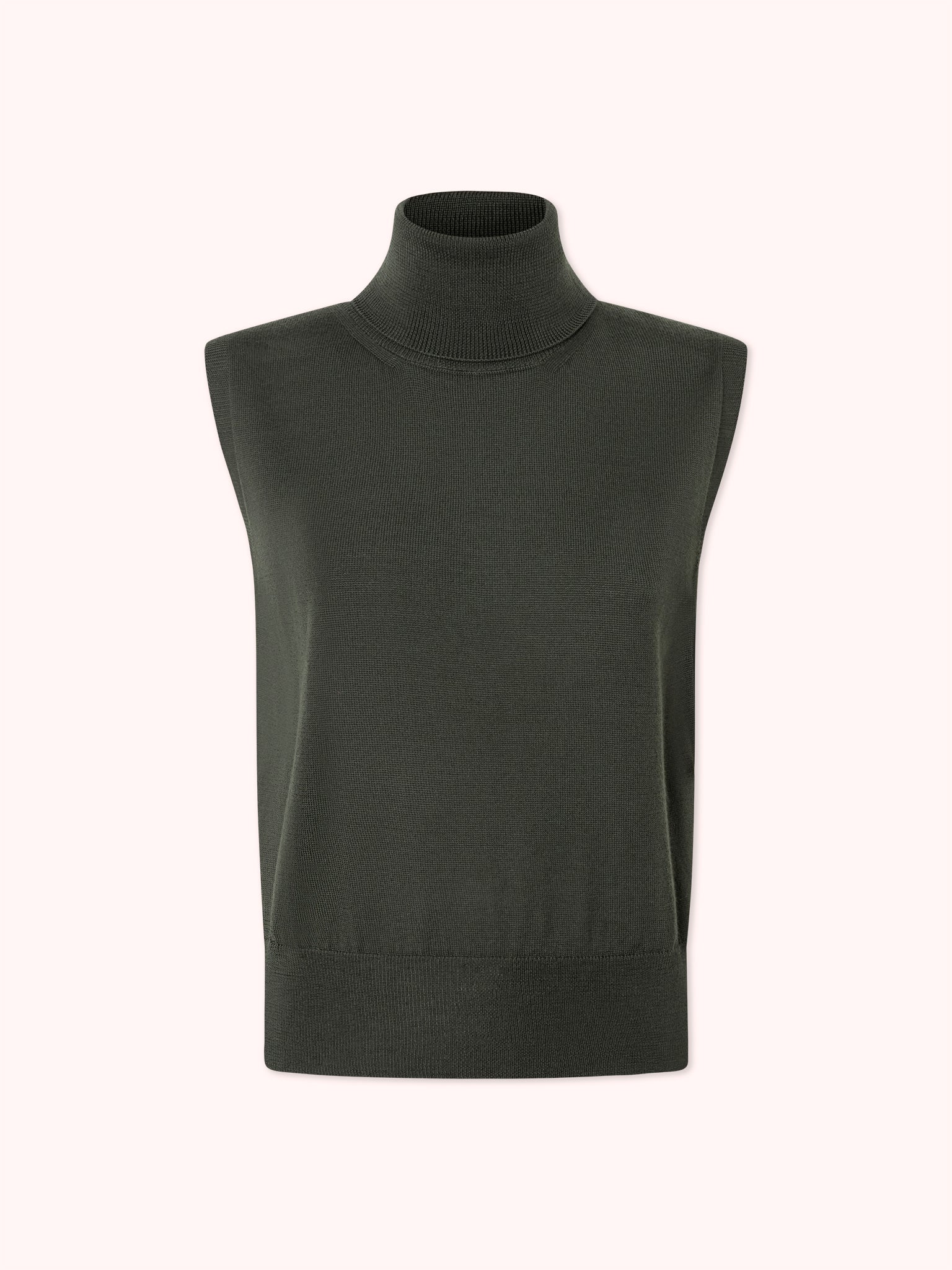 JERSEY SIN MANGAS CUELLO ALTO VERDE MILITAR