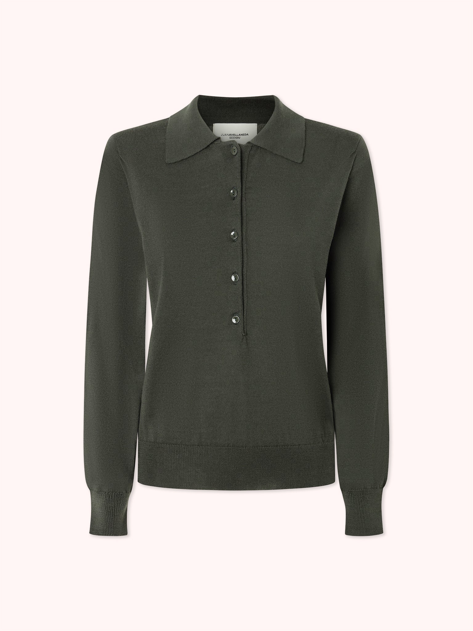 JERSEY CUELLO POLO VERDE MILITAR