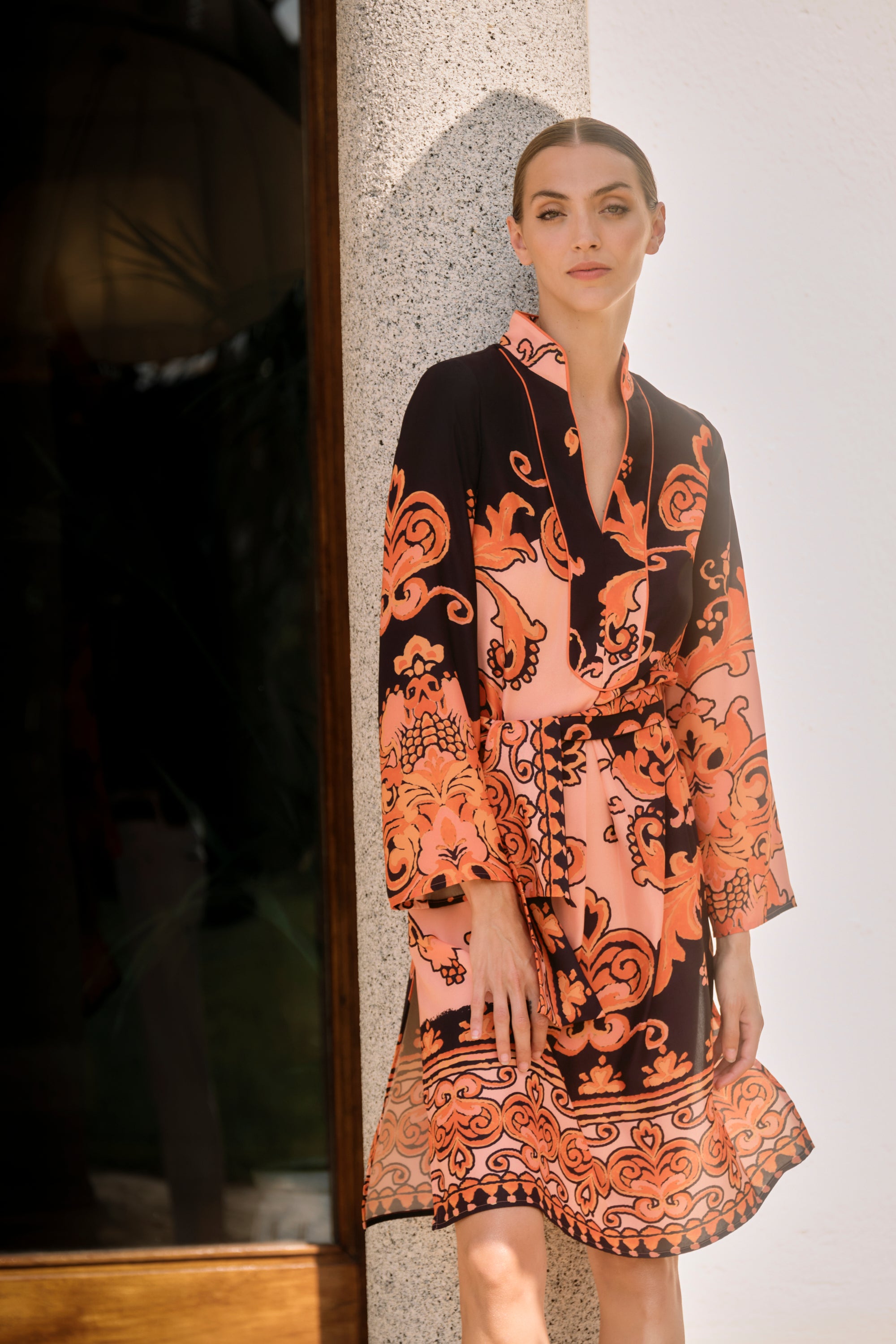 KAFTÁN ESTAMPADO NARANJA KAIRA