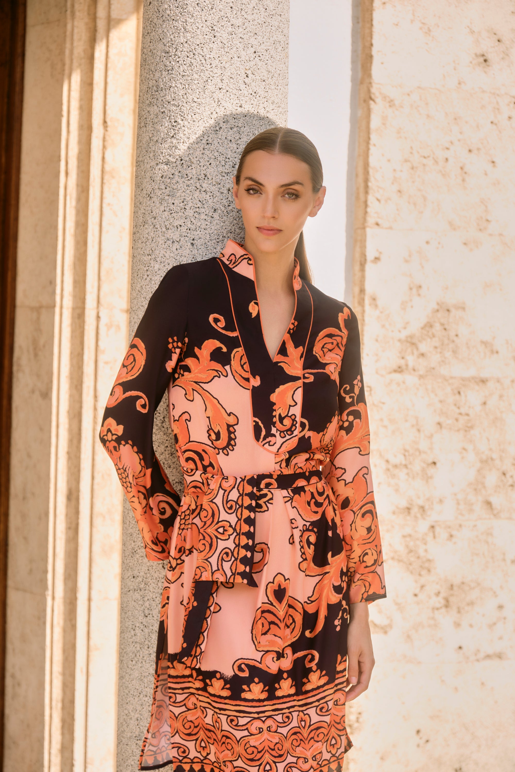 KAFTÁN ESTAMPADO NARANJA KAIRA