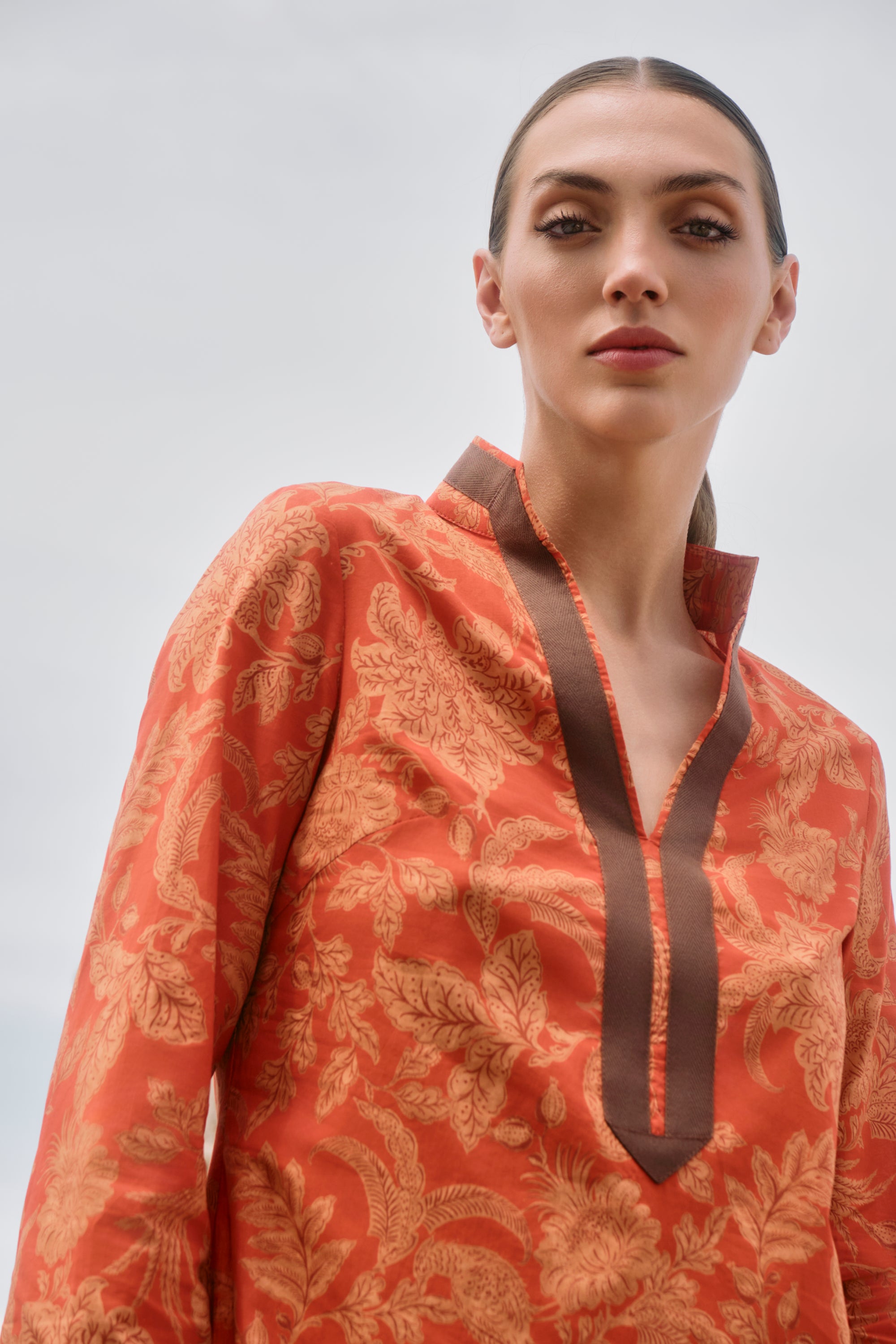 KAFTÁN CORTO TOILE DE JOUY NARANJA CLAIRE