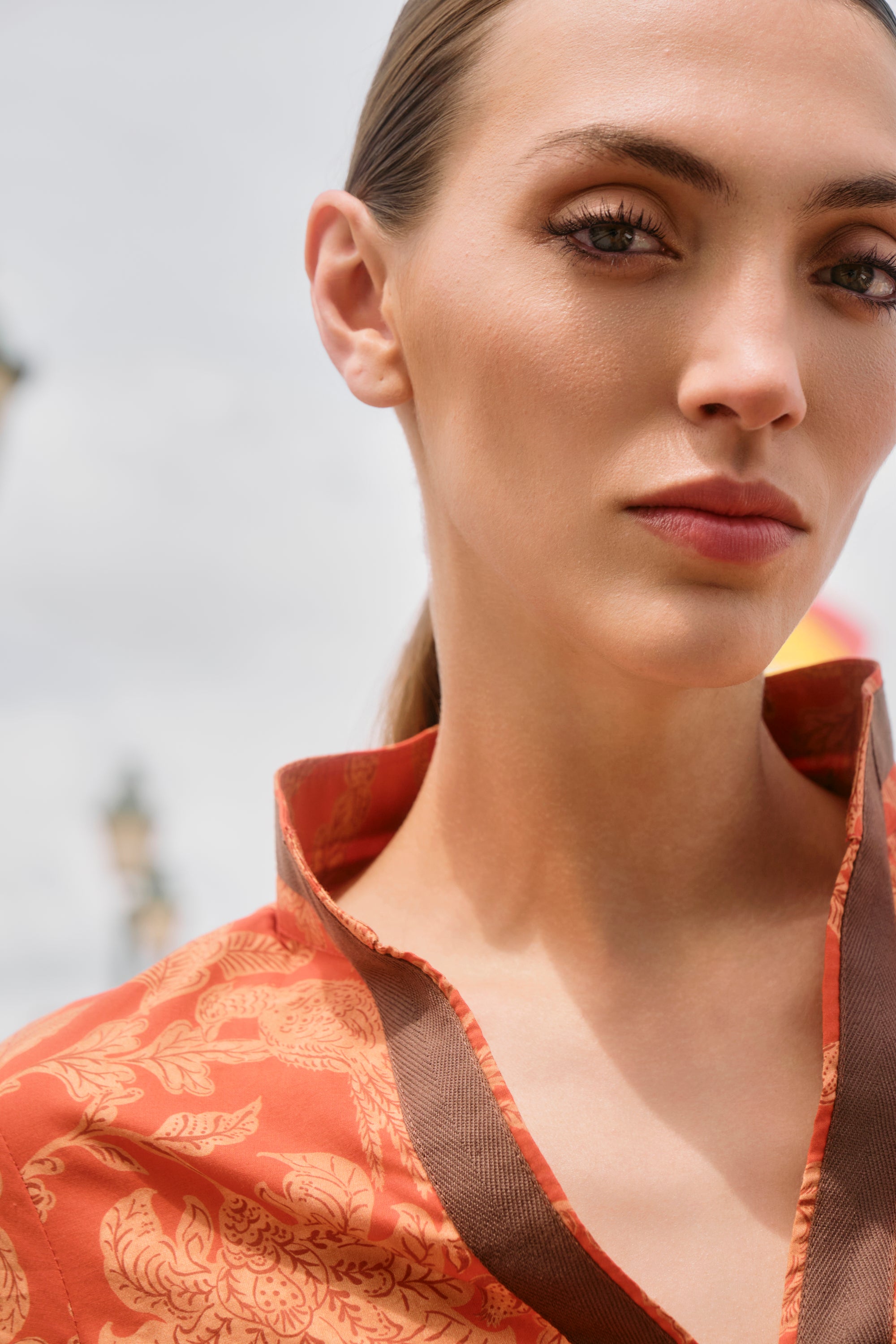 KAFTÁN CORTO TOILE DE JOUY NARANJA CLAIRE