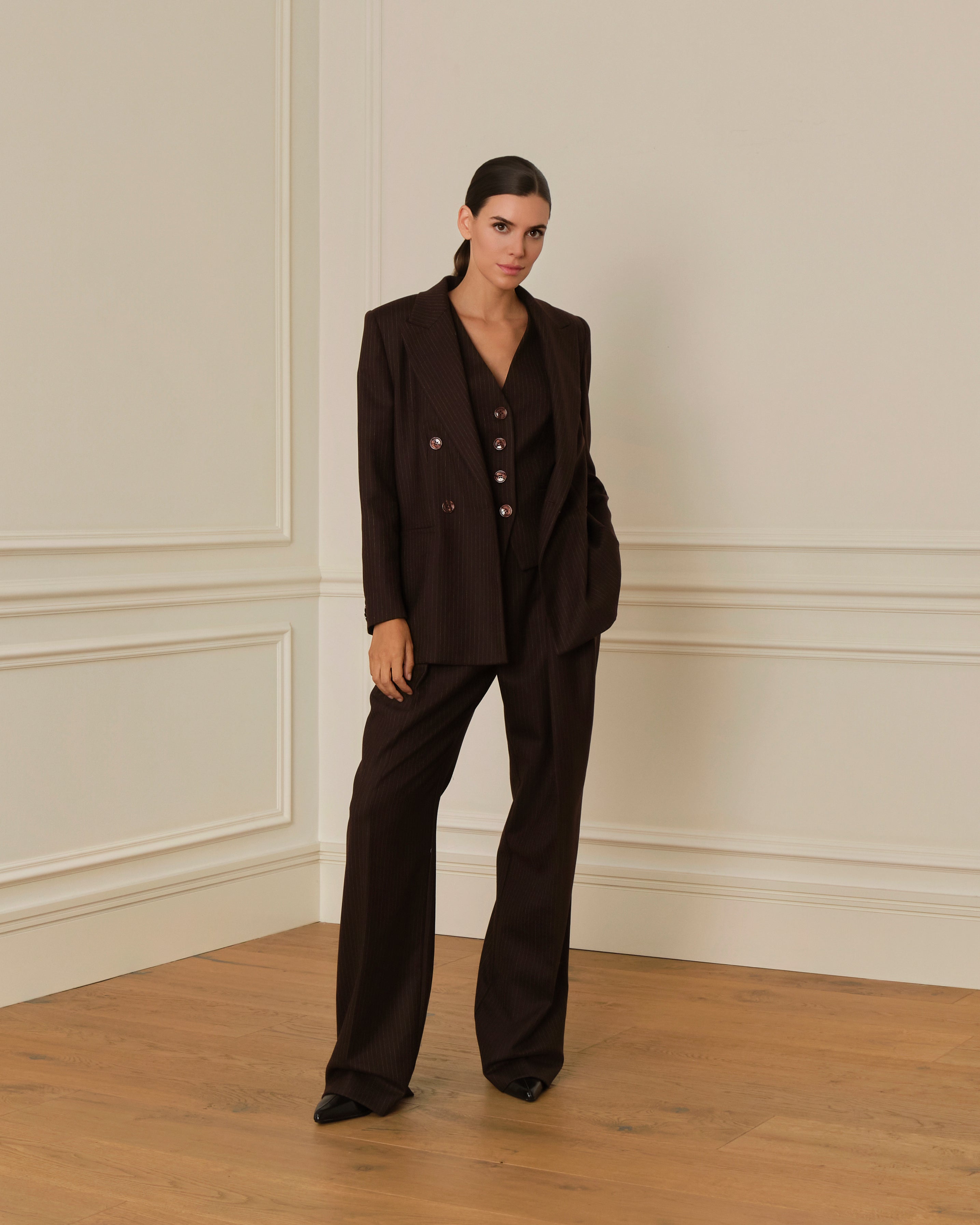 BLAZER RAYA DIPLOMÁTICA MARRÓN