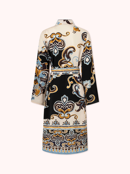 KAFTÁN ESTAMPADO AZUL KAIRA