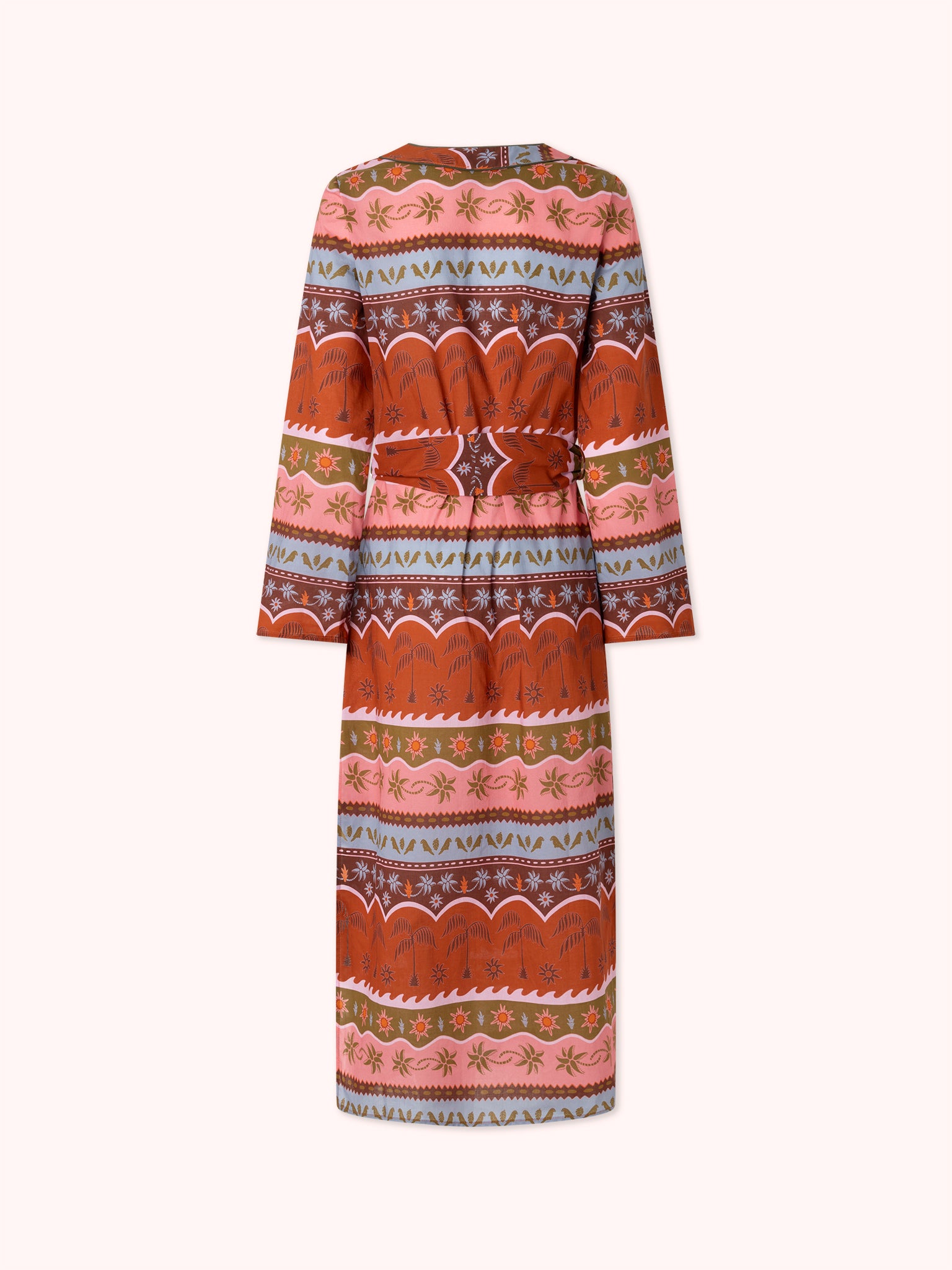 KAFTÁN ESTAMPADO NARANJA TROPICAL VEDHA - SEEIOU
