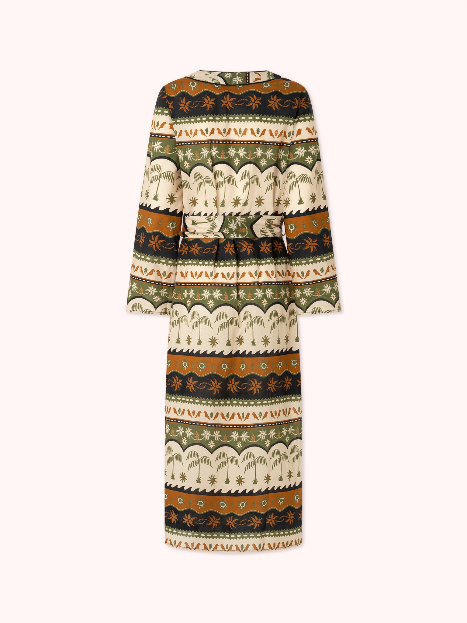 KAFTÁN ESTAMPADO VERDE TROPICAL VEDHA - SEEIOU