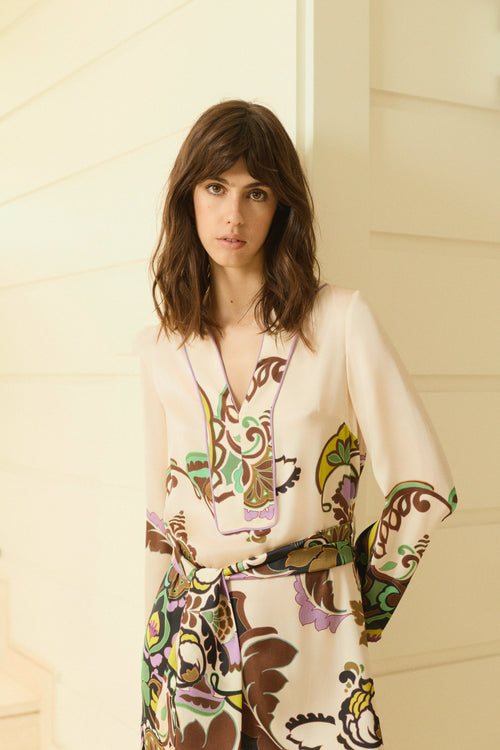 KAFTÁN ESTAMPADO VERDE VEDHA