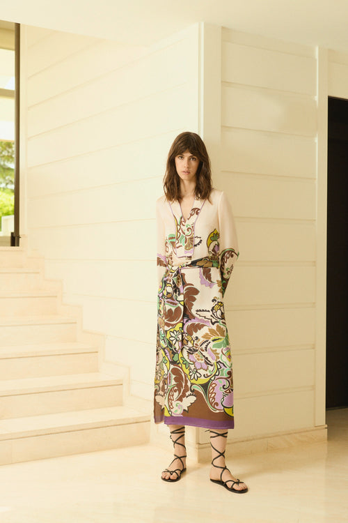 KAFTÁN ESTAMPADO VERDE VEDHA