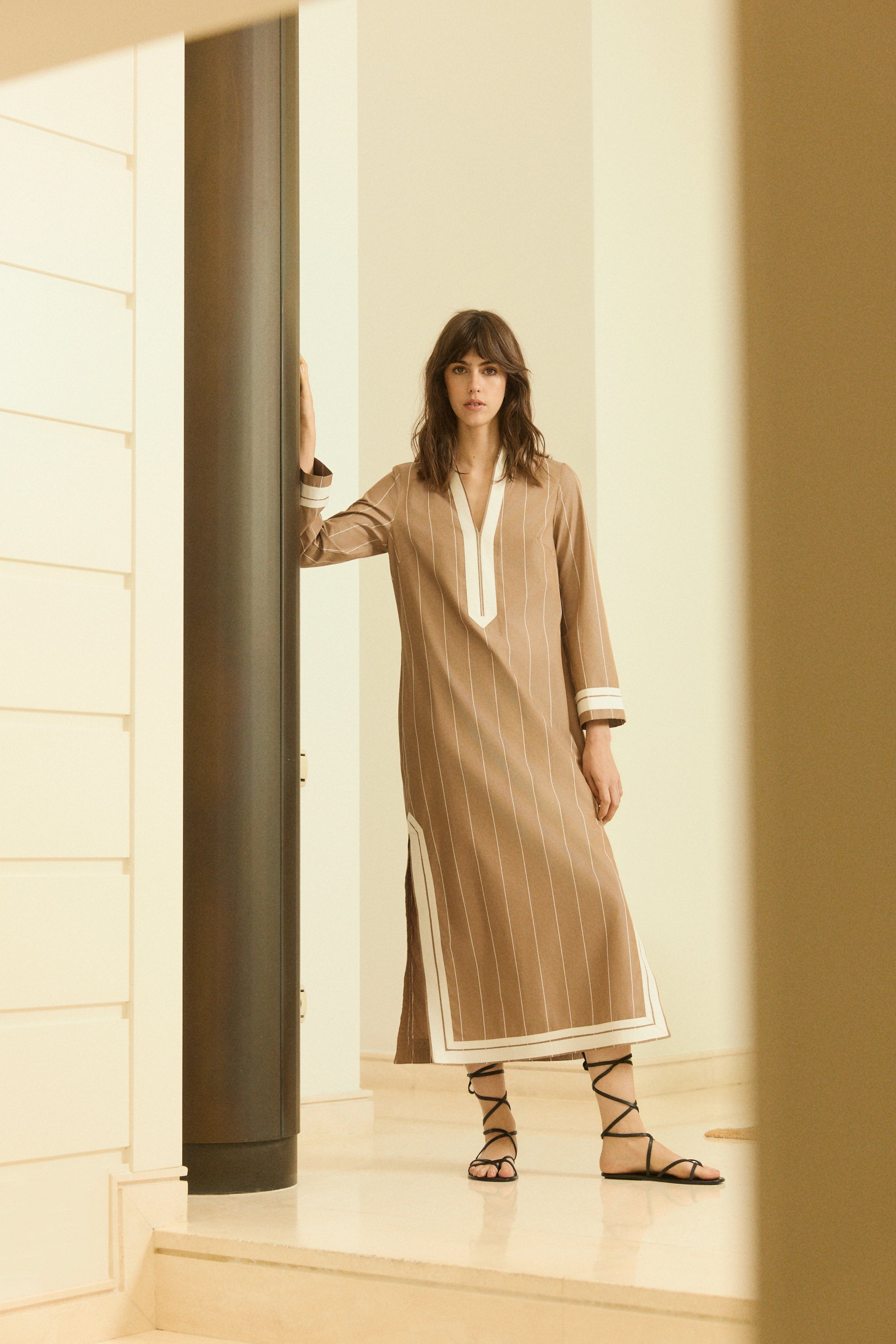 KAFTÁN RAYAS CHOCOLATE KAIRA - SEEIOU