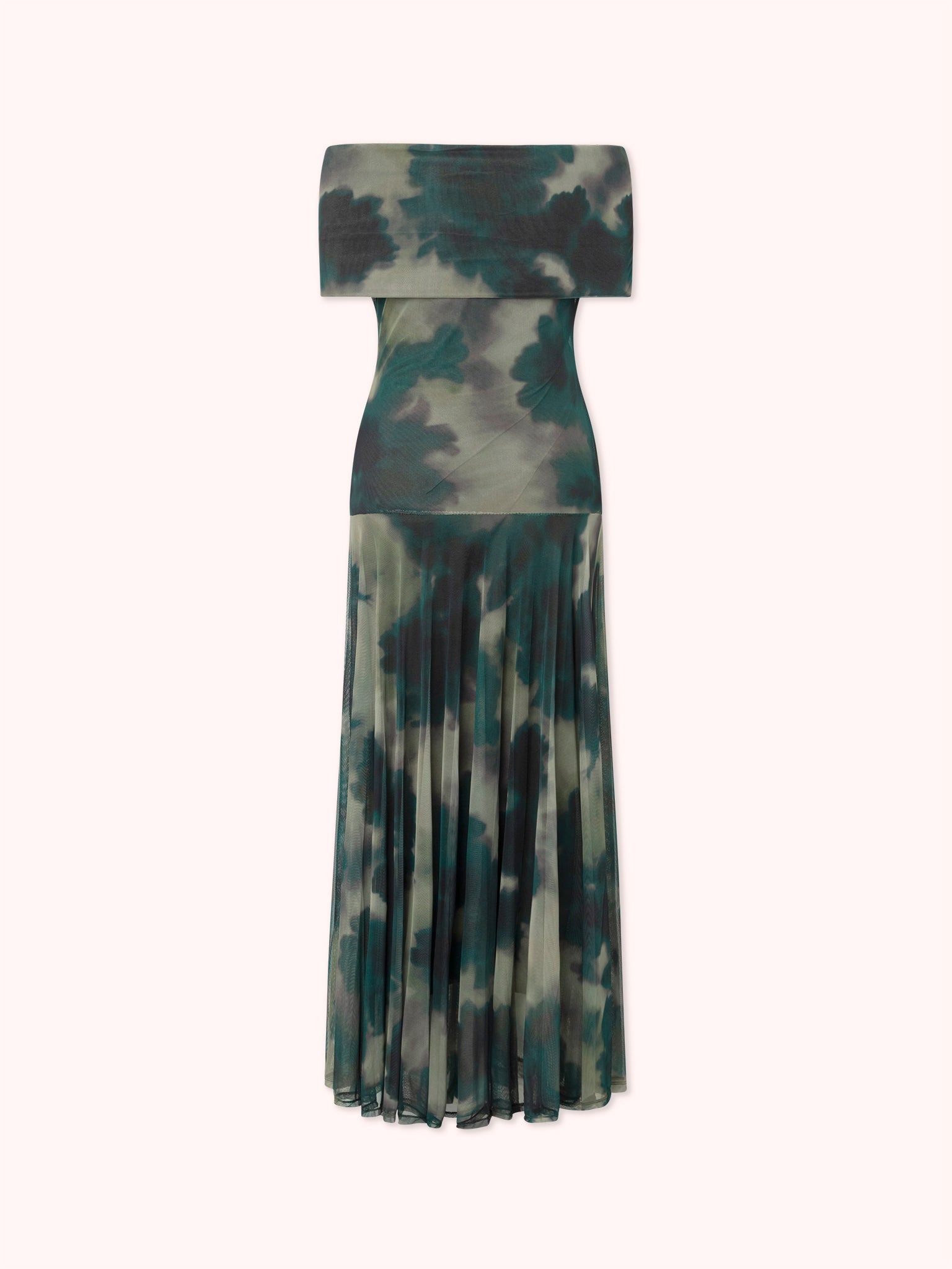 VESTIDO OFF SHOULDER DE TUL VERDE