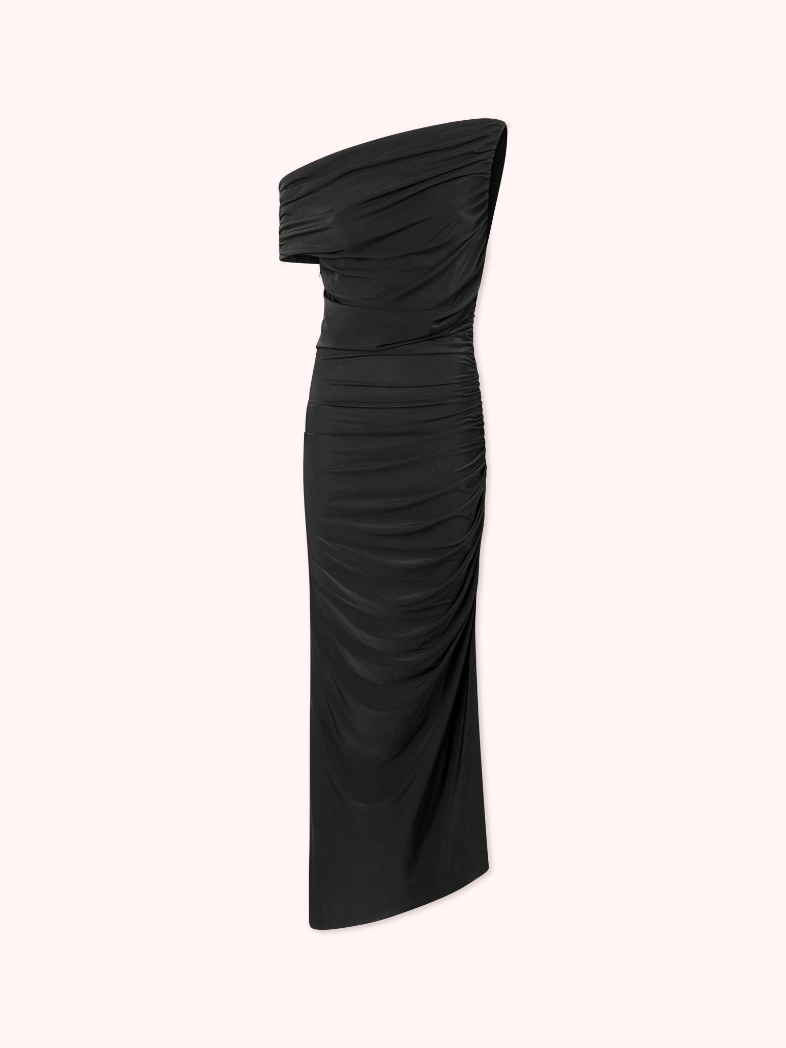 VESTIDO LARGO ASIMÉTRICO NEGRO