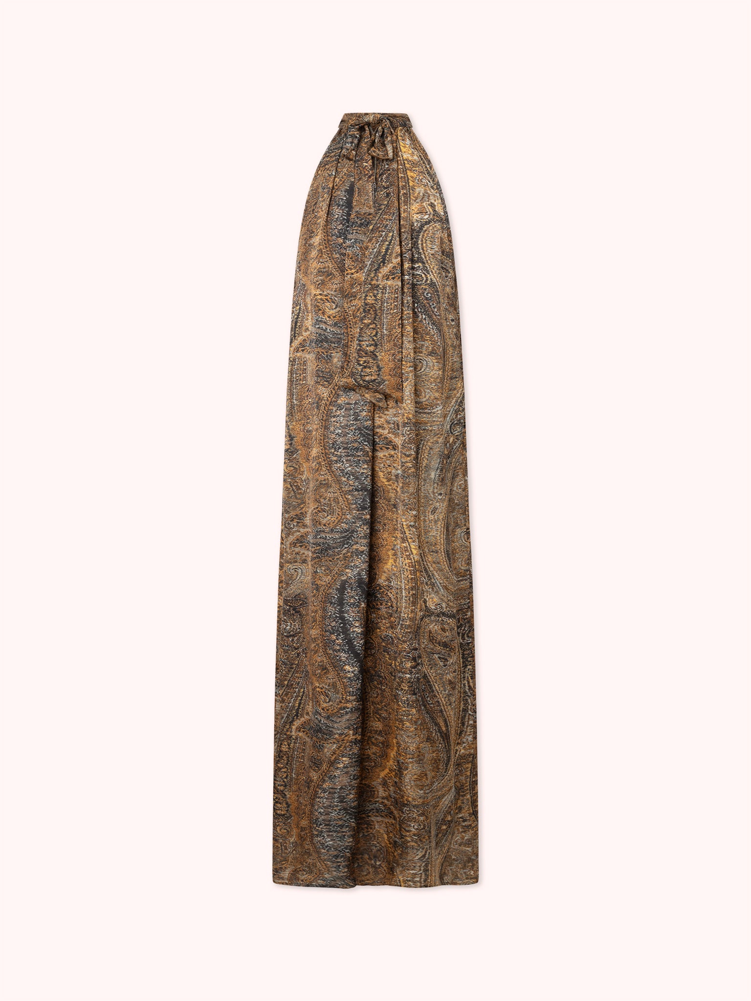 VESTIDO LARGO HALTER CON ESTAMPADO PAISLEY