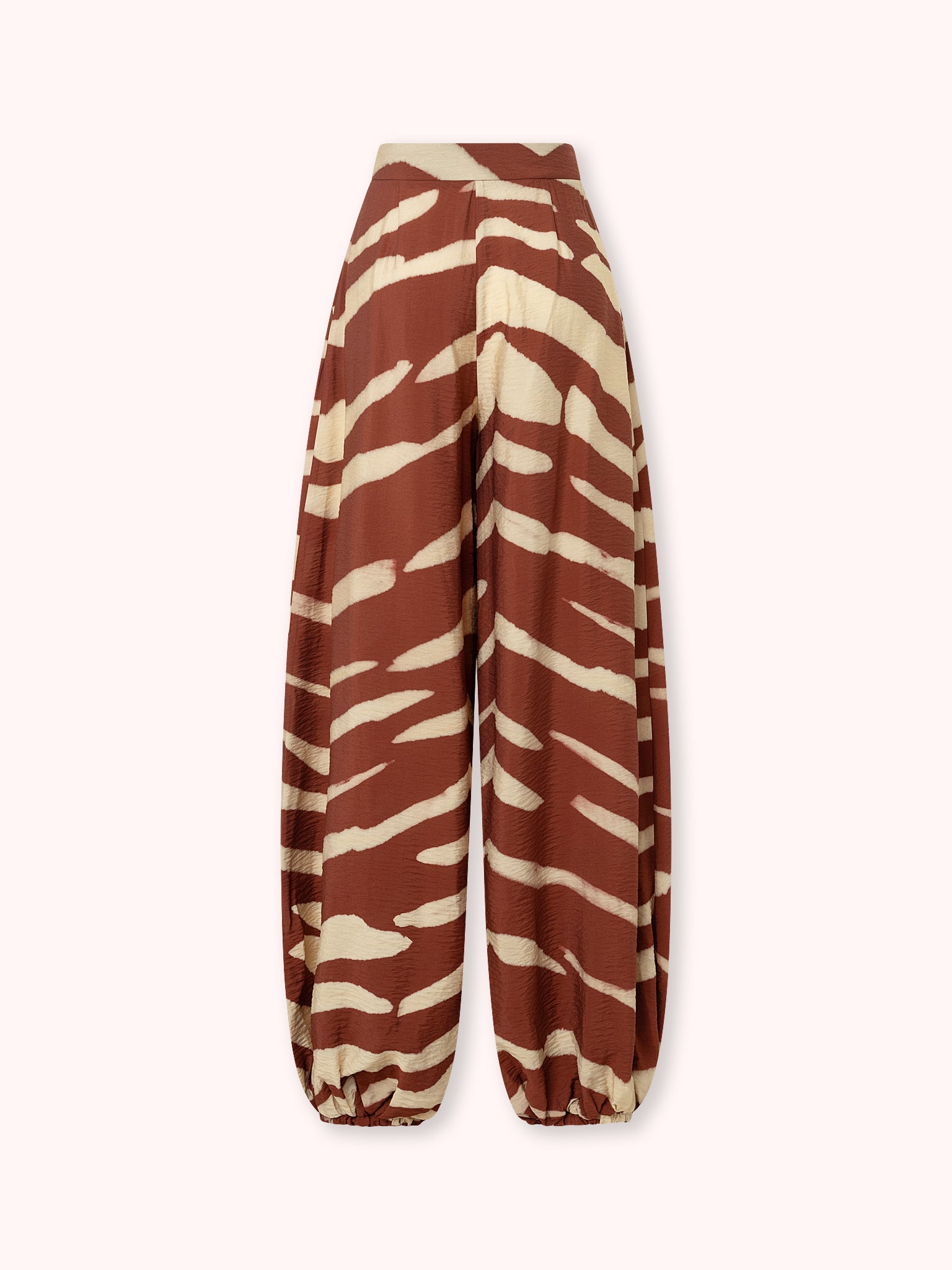 PANTALÓN GLOBO ESTAMPADO BURDEOS