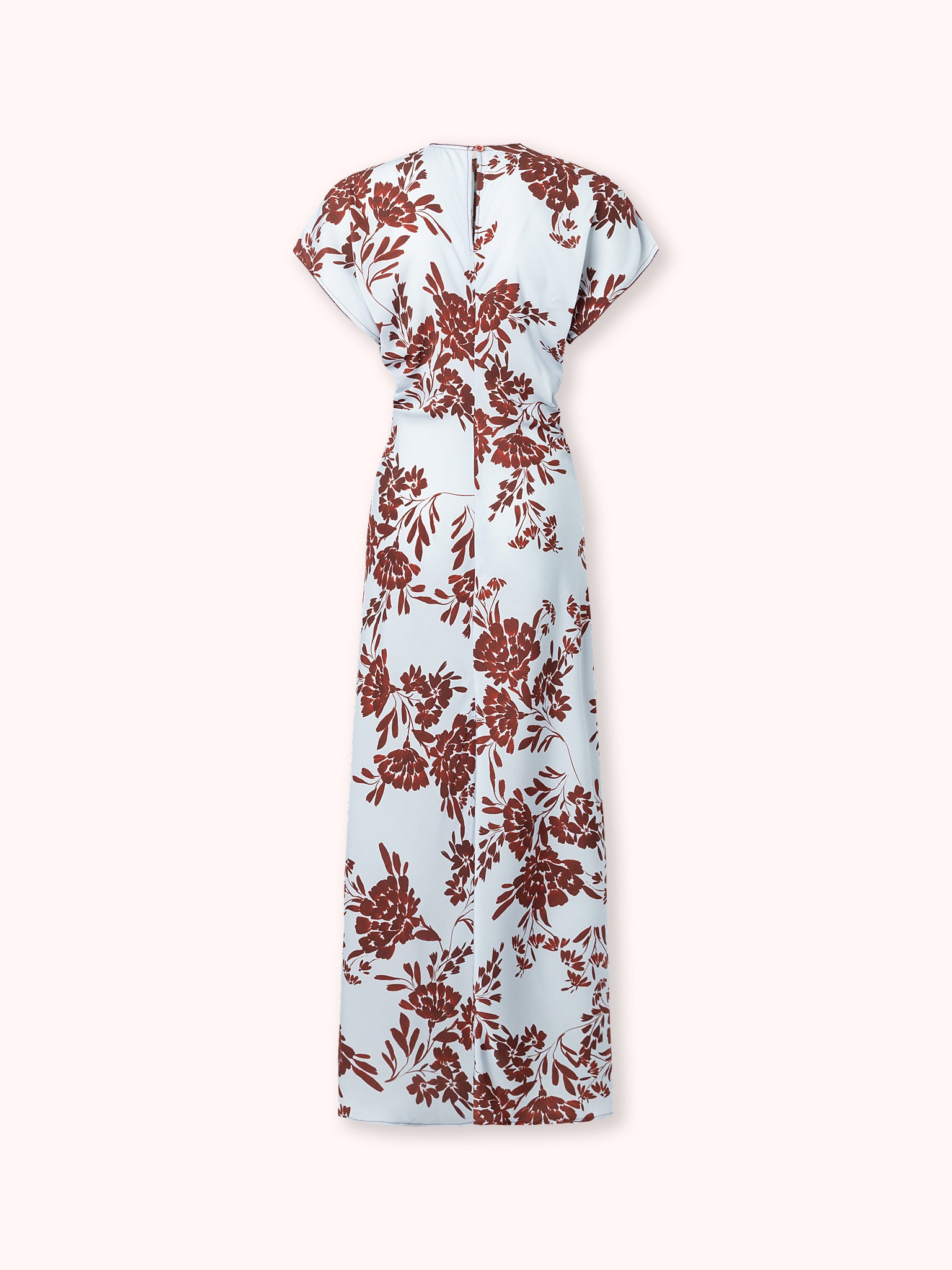 VESTIDO DRAPEADO CON ESTAMPADO BURDEOS